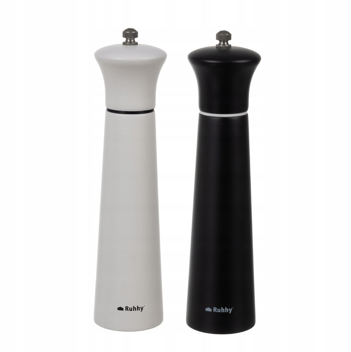 PEPPER SALT AND SPICE GRINDER HANDHELD WOODEN SET OF 2