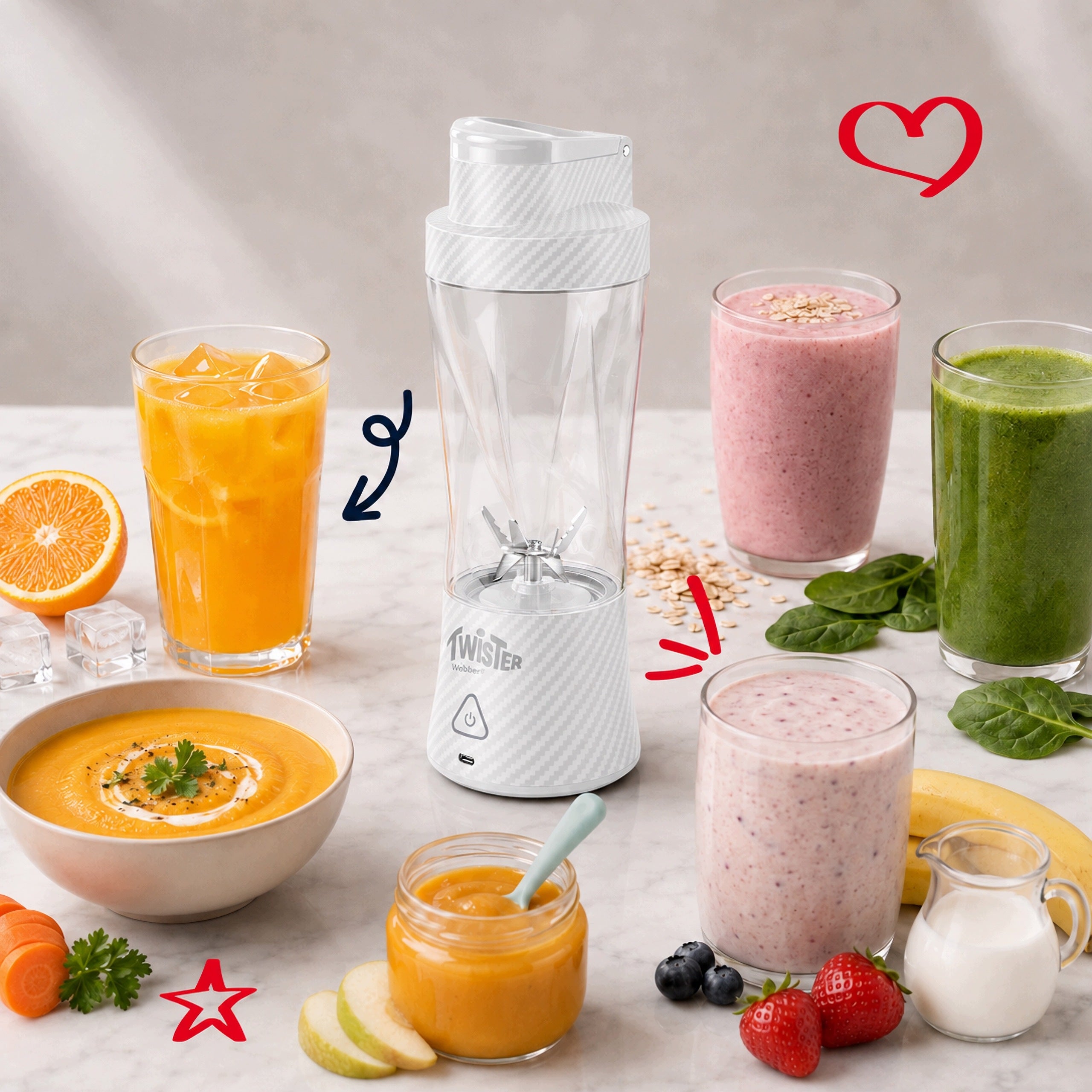 PERSONAL BLENDER WIRELESS PORTABLE WEBBER TWISTER 370W 700ML USB-C Packaging status original