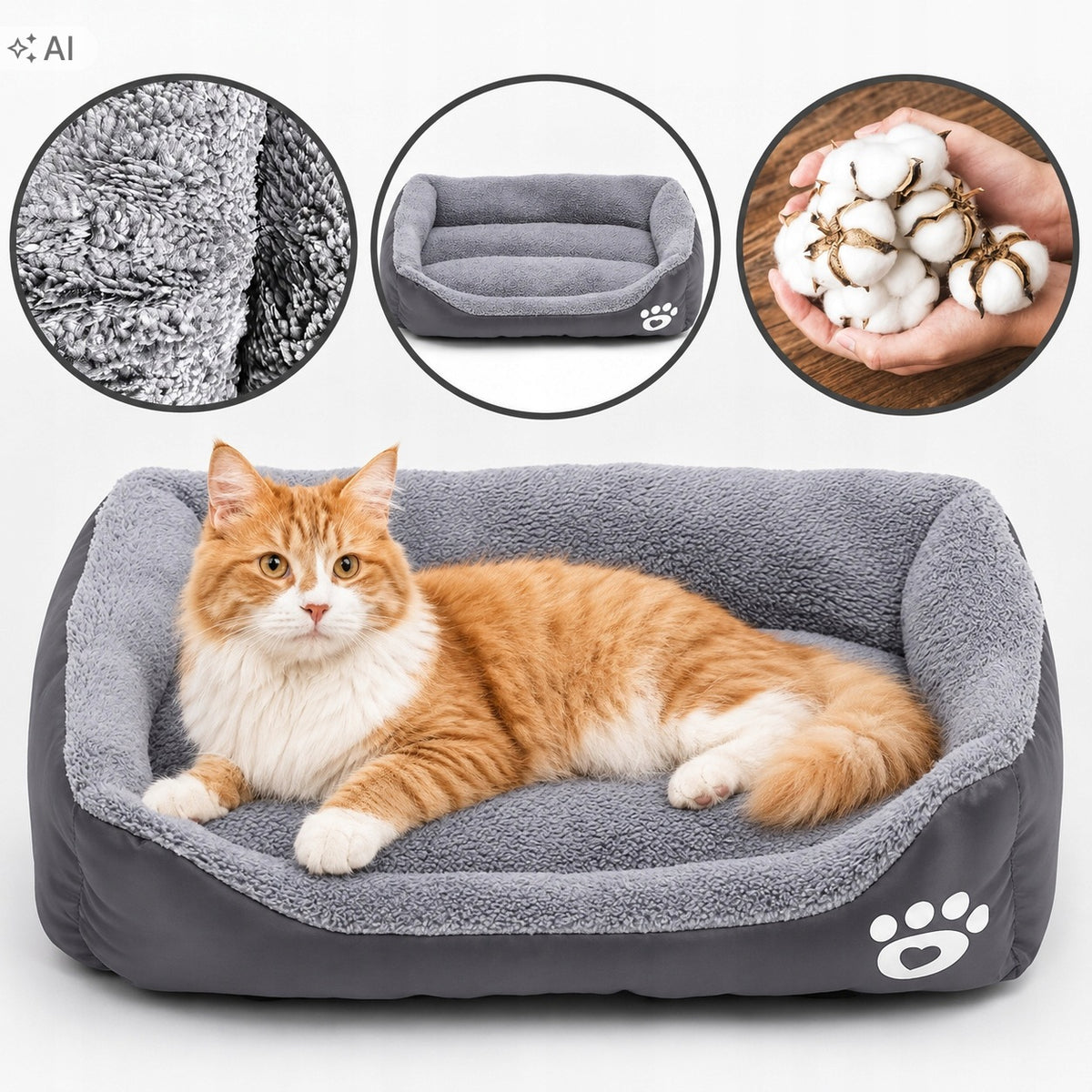 PET BED FOR CAT DOG BED SOFT PILLOW 50x40 CM XL Length 50 cm