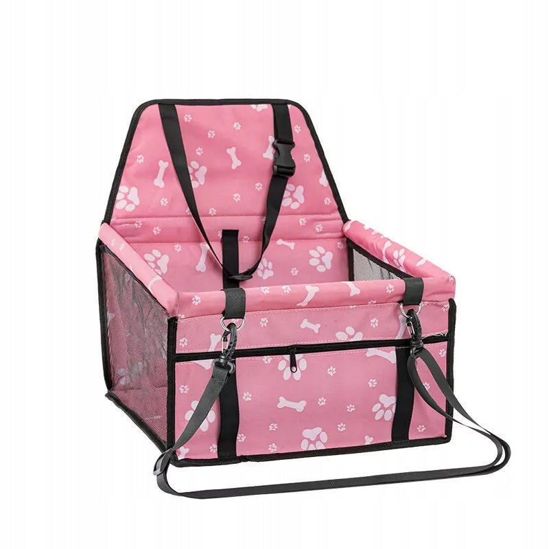 PET INN CAR SEAT PINK WITH PAWS 40x32x21