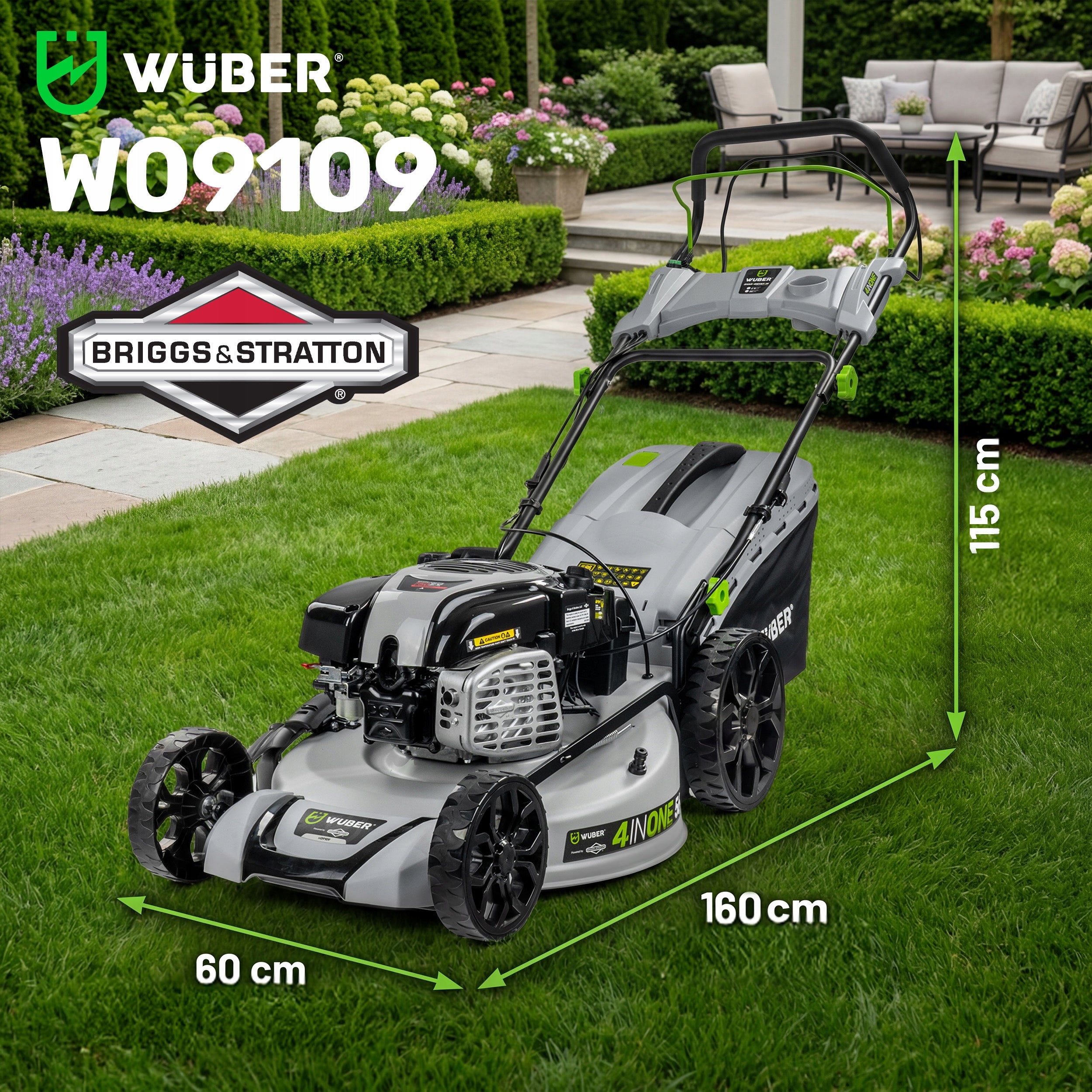 PETROL LAWN MOWER BRIGGS & STRATTON DRIVE START ON BUTTON 56 CM Manufacturer code W09109 KOSIARKA SPALINOWA DO TRAWY WUBER DOV