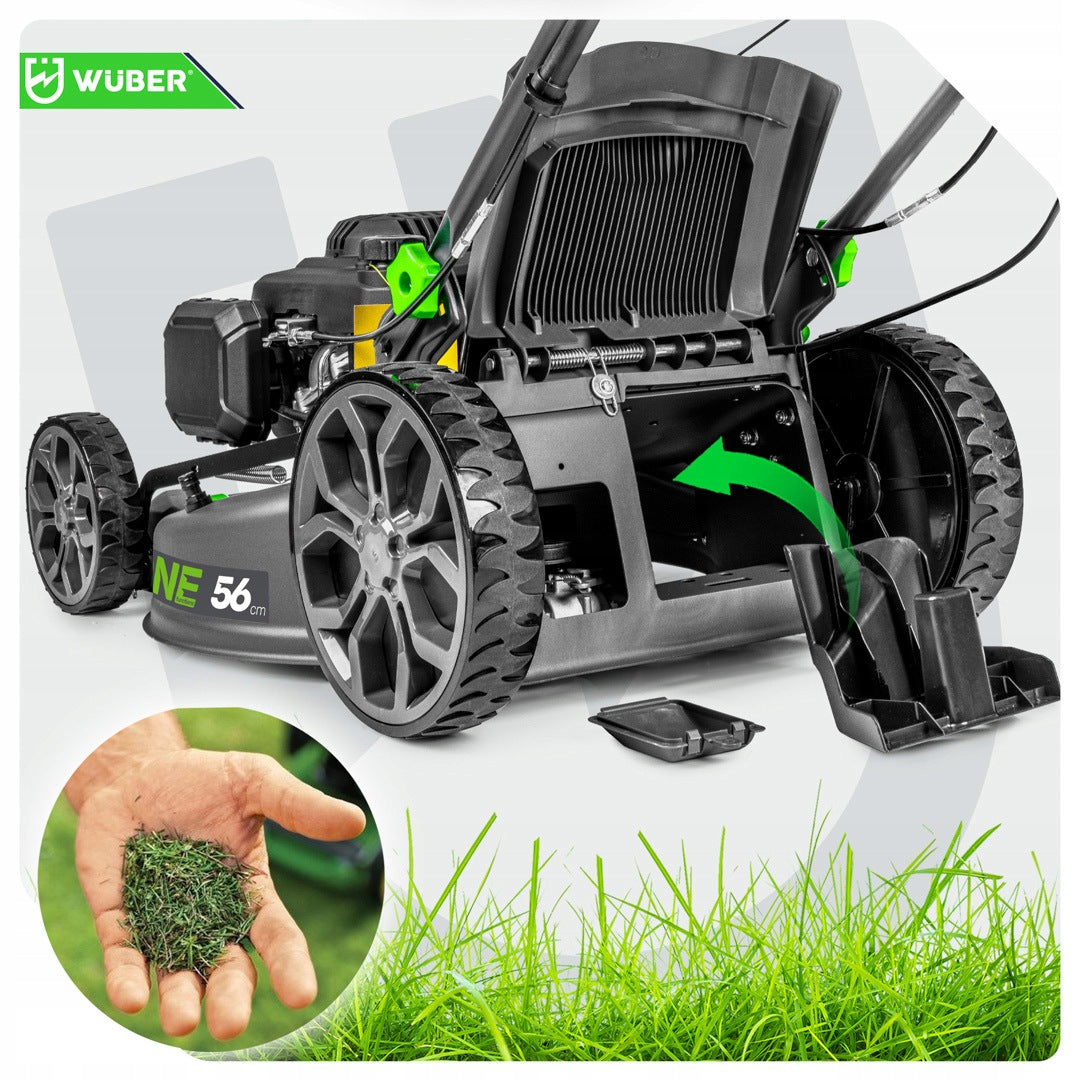 PETROL LAWN MOWER WITH DRIVE BUTTON FIRING ENGINE LONCIN OIL Manufacturer code W09112 KOSIARKA SPALINOWA Z NAPĘDEM 196 cm³