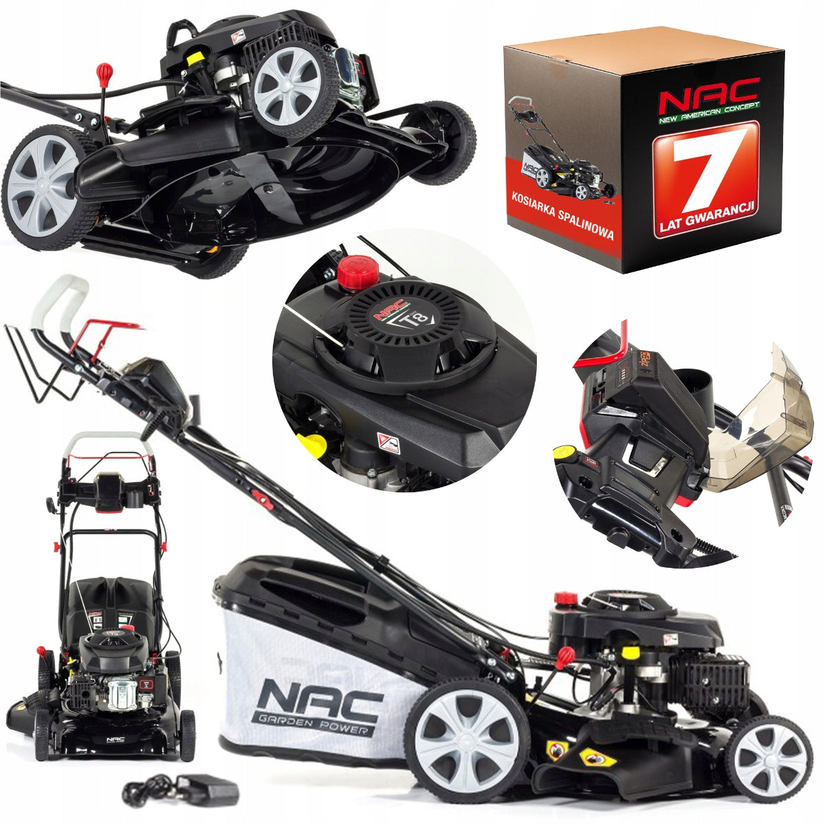 PETROL MOWER NAC WITH DRIVE EL. START 173CM3 51CM 60L 5IN1 MULCHING
