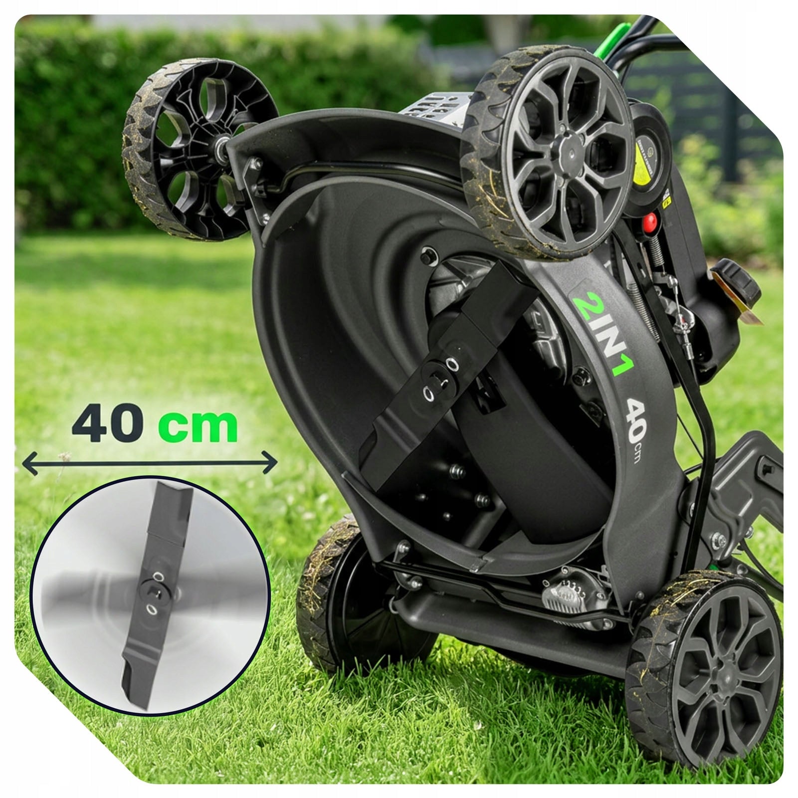 PETROL MOWER WITH GRASS DRIVE POWERFUL ENGINE OHV LIGHT DRIVE + OIL Mowing width 40 cm
