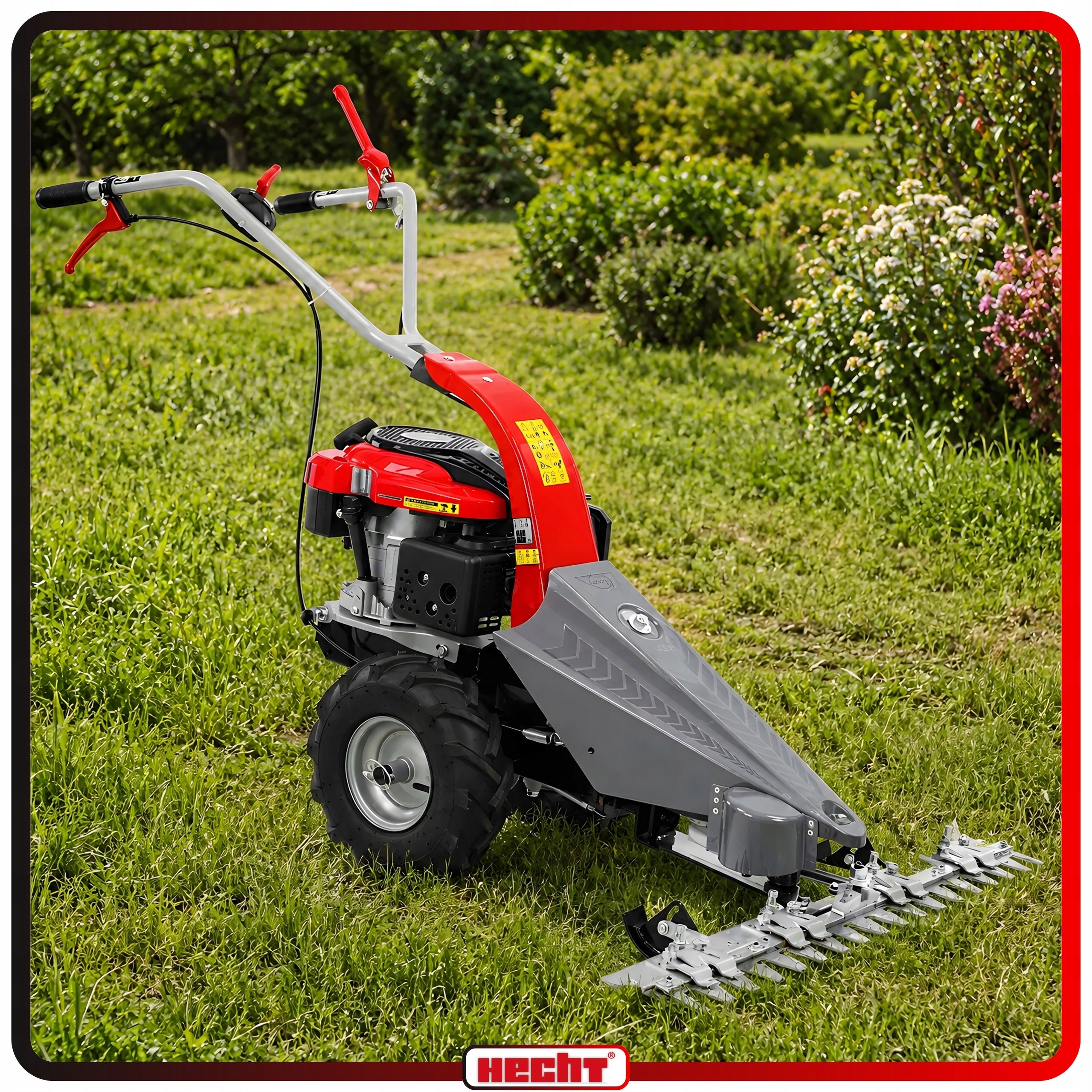 PETROL SLATTED MOWER HECHT 587 DRIVE CUTTING BAR LONCIN ADJUSTMENT Manufacturer code HECHT 587 KOSIARKA LISTWOWA Z NAPĘDEM