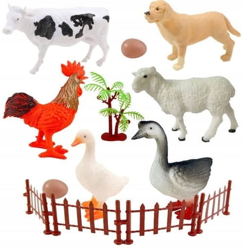 PETS LARGE SET FIGURINES FARM DOG COW CHICKEN 3z Manufacturer code ZWIERZĘTA DUŻY ZESTAW FIGURKI FARMA
