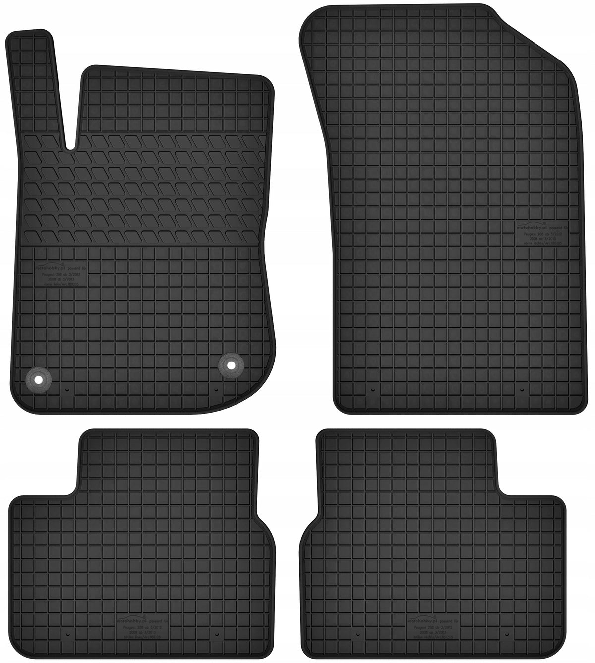 PEUGEOT 208 (since 2012) dedicated rubber mats