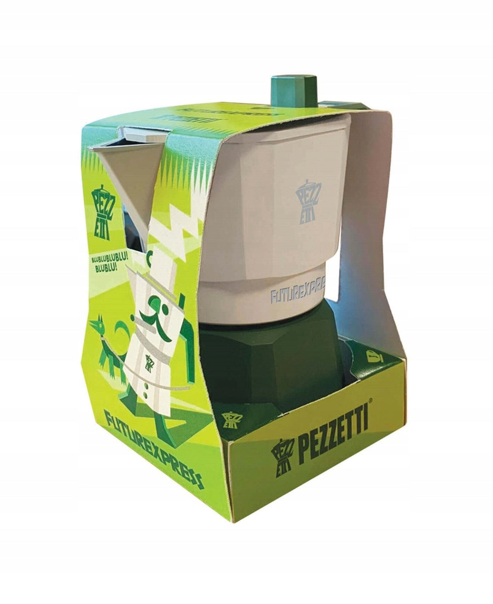 PEZZETTI FUTUREXPRESS Enameled coffee maker (3 cups) - Green Packaging status original