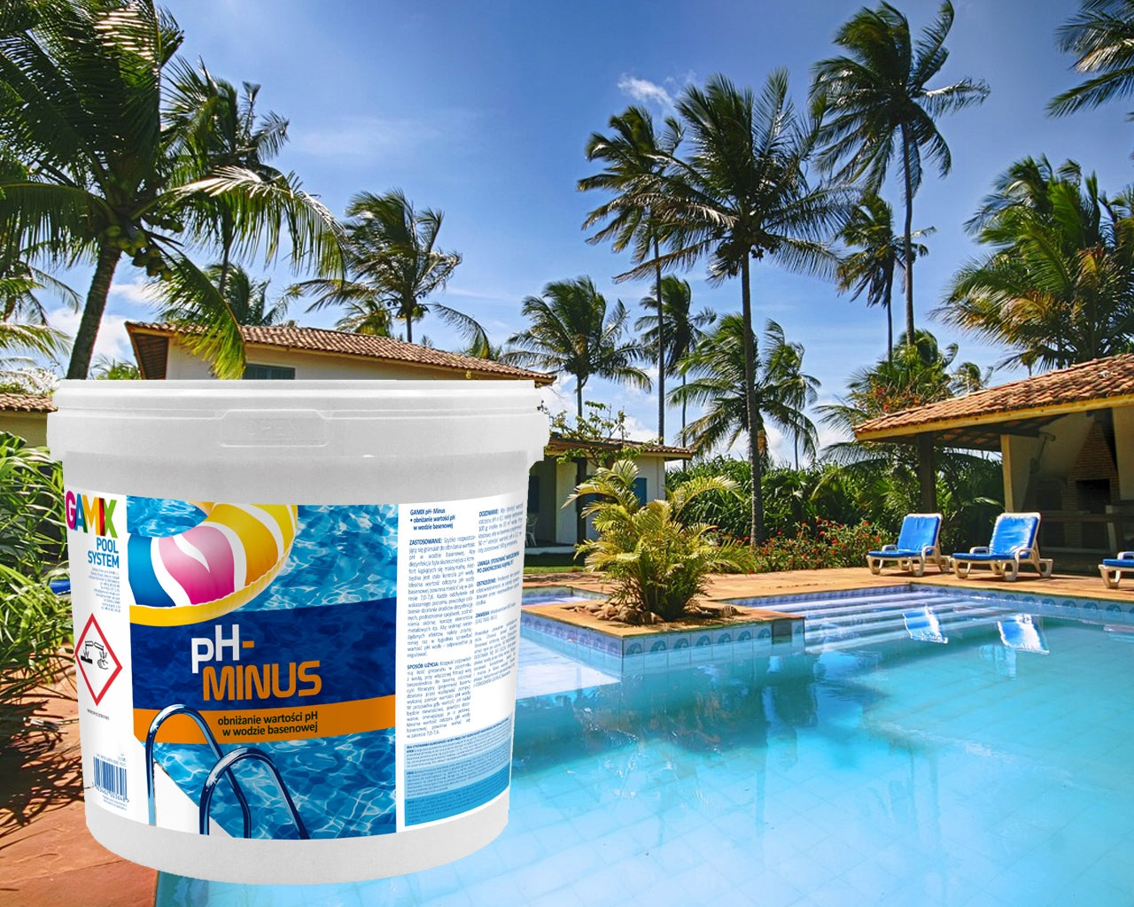 PH- MINUS FOR POOL GRANULATES POOL CHEMICALS REGULATES PH OF WATER GAMIX 4.5 KG Packaging status original
