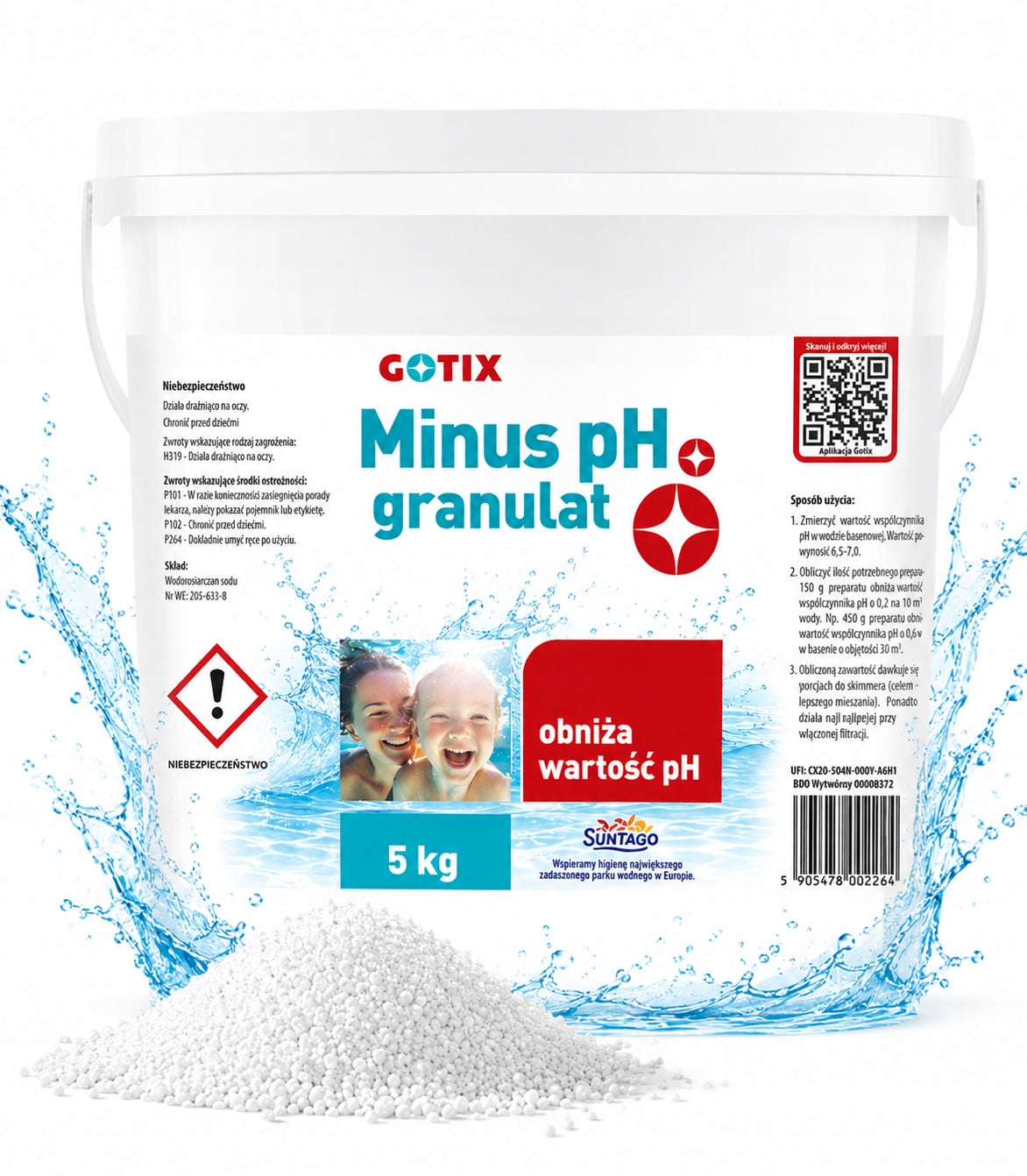 PH MINUS Granules for Lowering PH in Swimming Pool Chemistry PH Minus 5kg Kind water Ph regulator