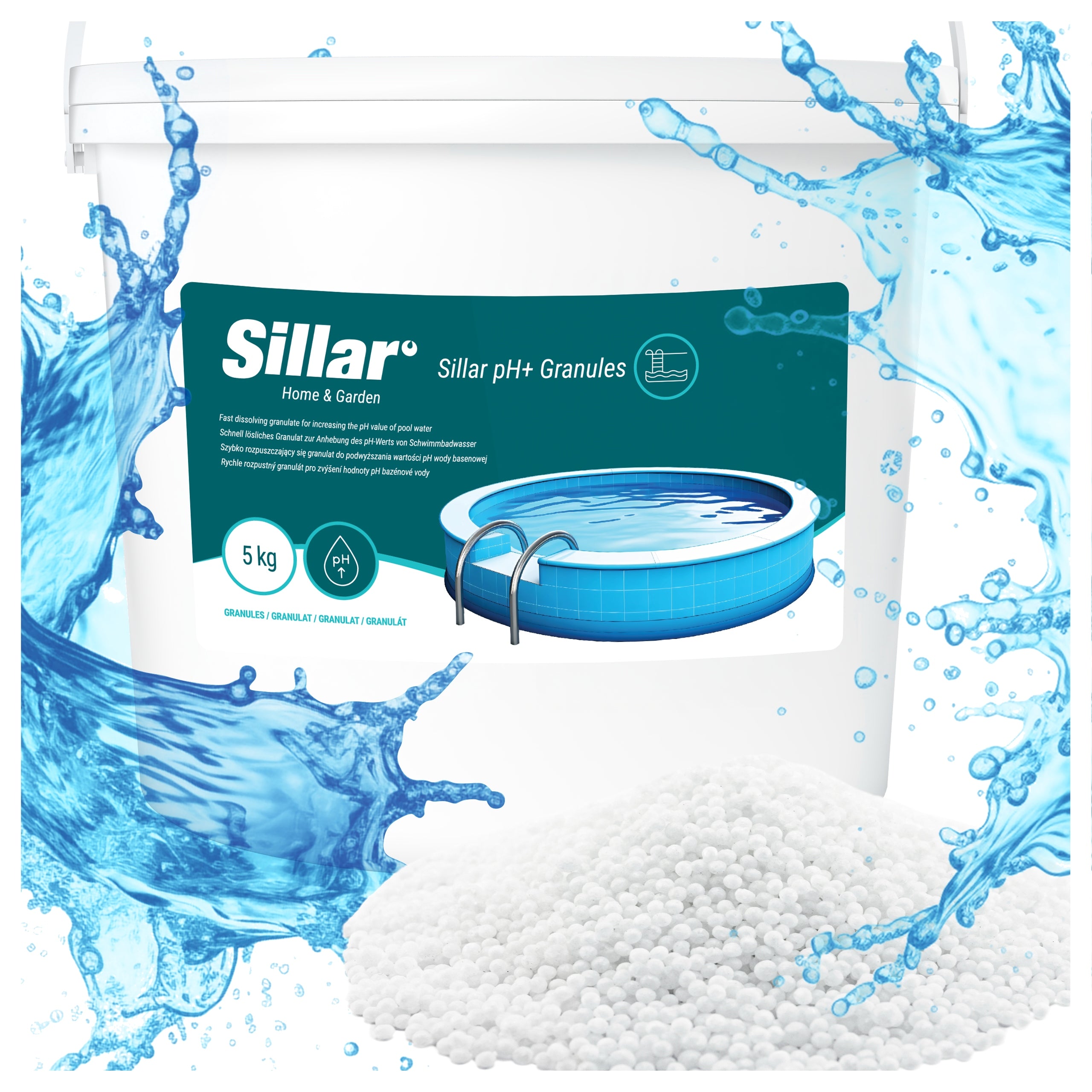 PH+ plus granules PH boosting in the pool jacuzzi pool chemistry 5kg Product form granules