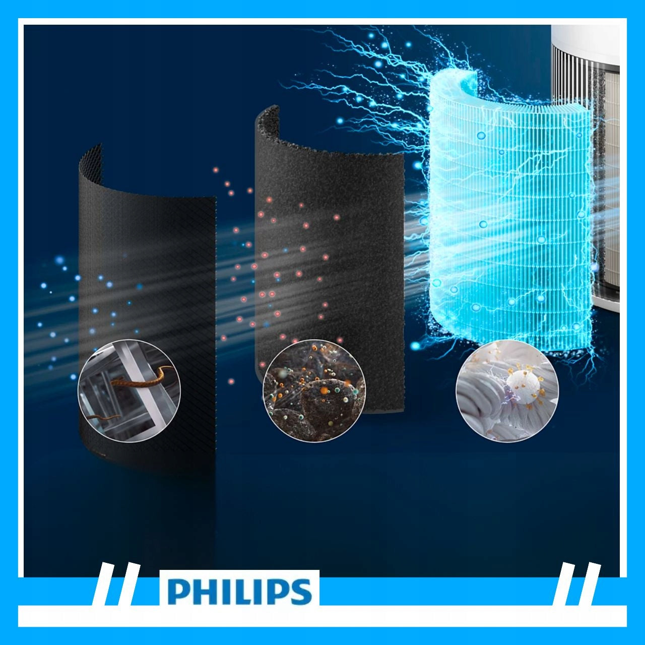 PHILIPS Air Purifier AC2220/10 ULTRA-quiet Apka AIR+ NanoProtect Power 28 W