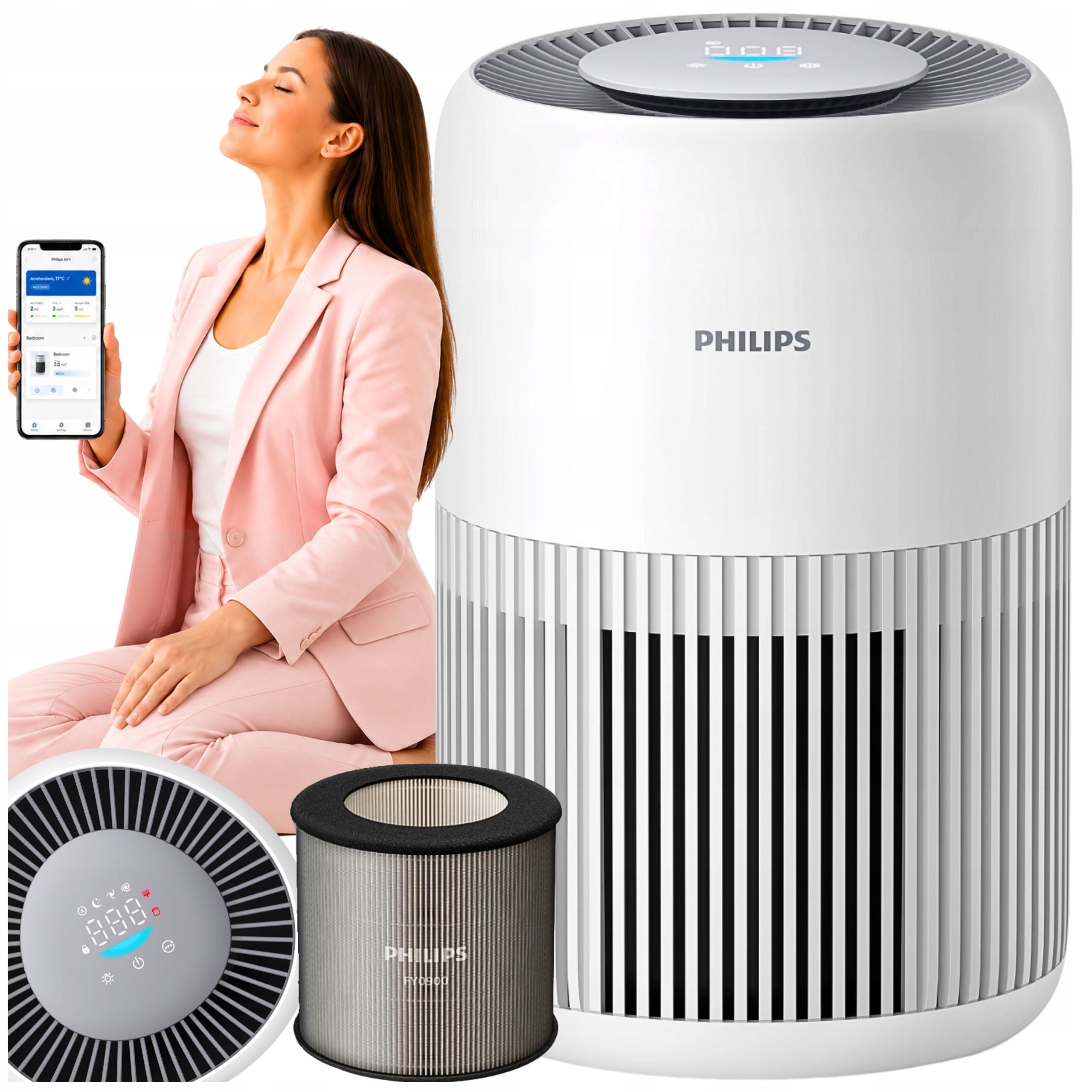 PHILIPS Air Purifier AC2220/10 ULTRA-quiet Apka AIR+ NanoProtect