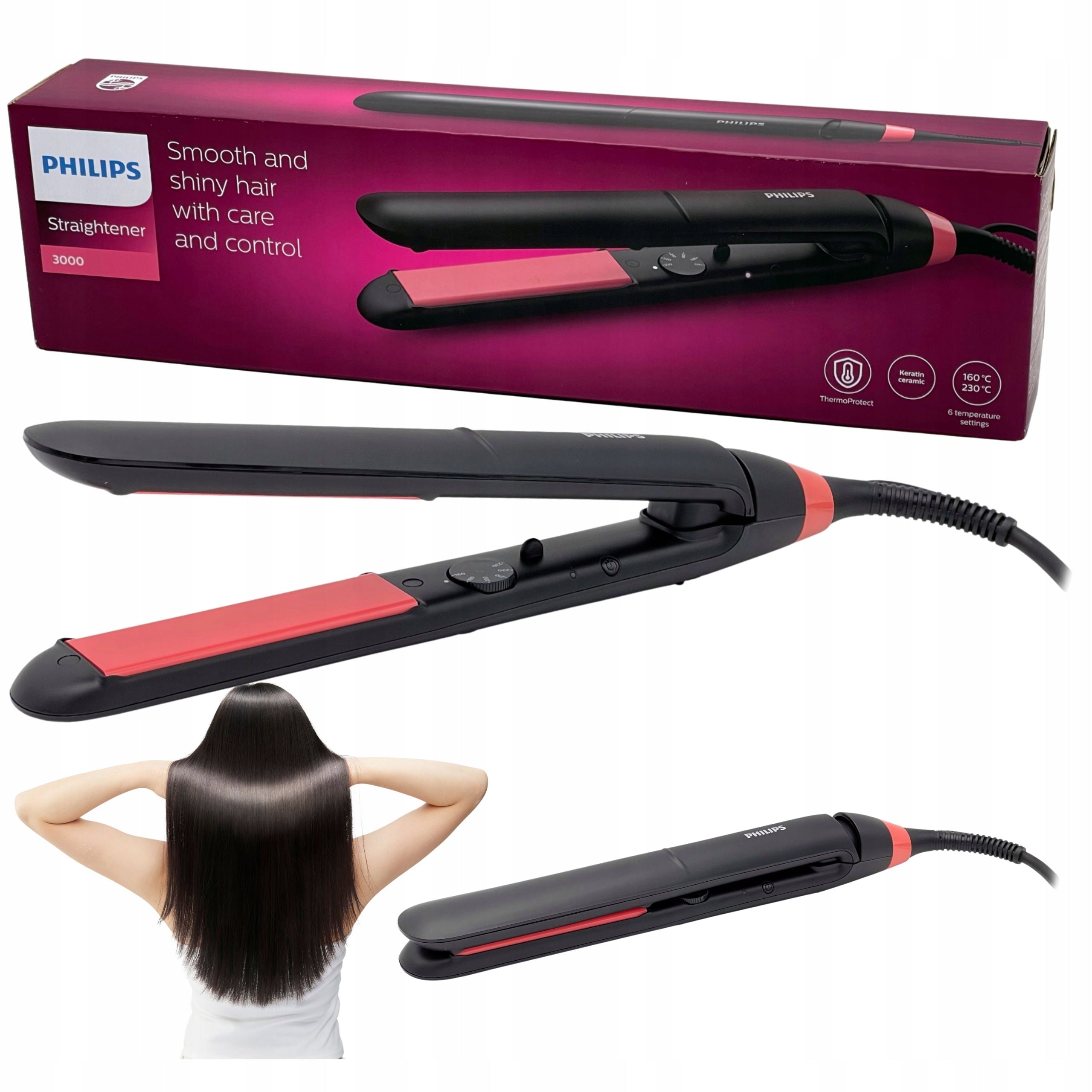 PHILIPS CERAMIC HAIR STRAIGHTENER WITH KERATIN FAST HEATING