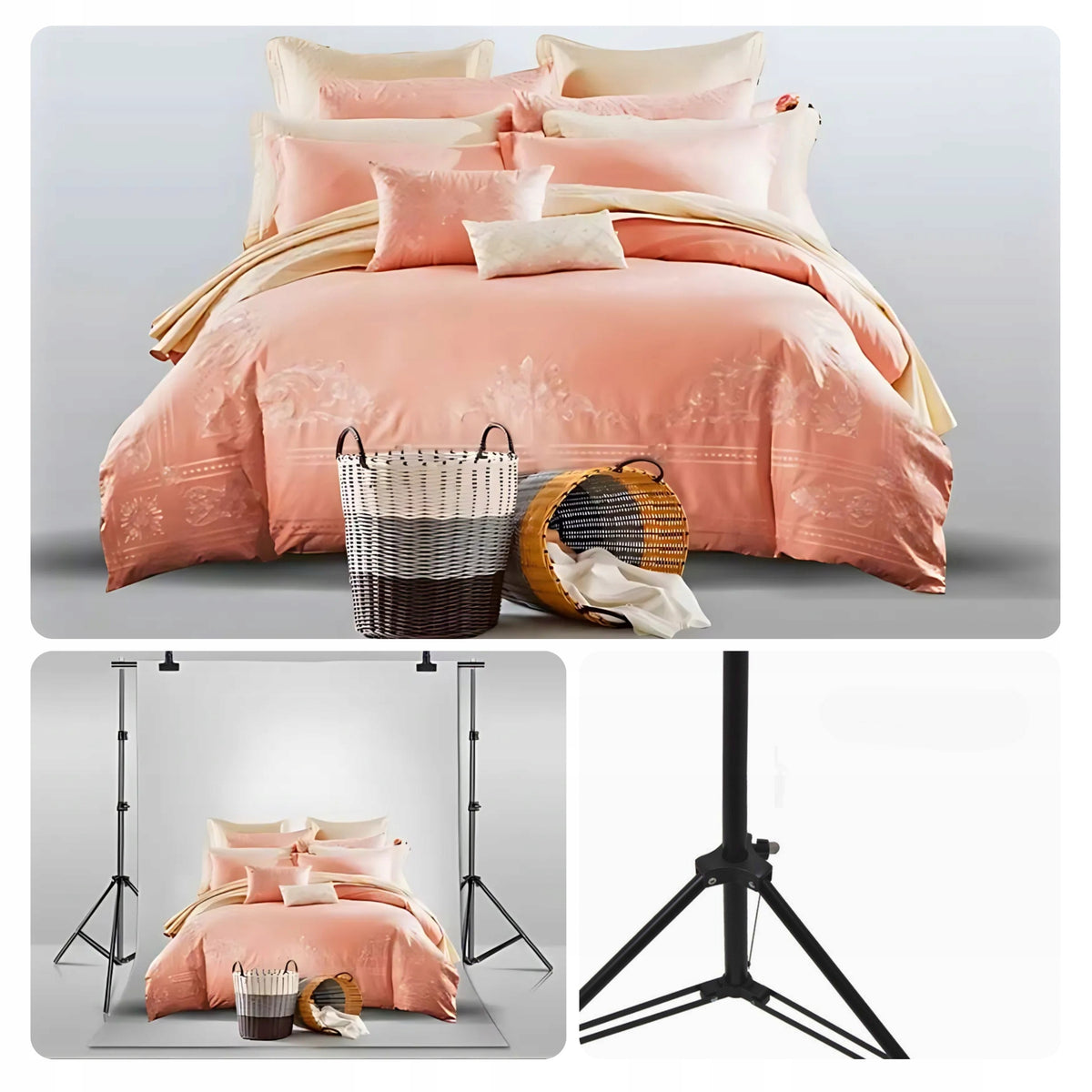 PHOTO BACKGROUND TRIPOD BACKGROUNDS FOR STUDIO 200x300CM SET + CROSSBAR Manufacturer code statyw do tła 2x3m WM987