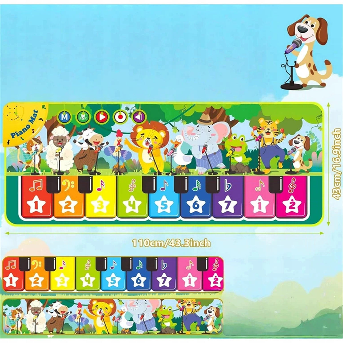 PIANO MAT RETRACTABLE PROTECTIVE ENVIRONMENTAL POLYESTER FOR BABIES Brand no brand