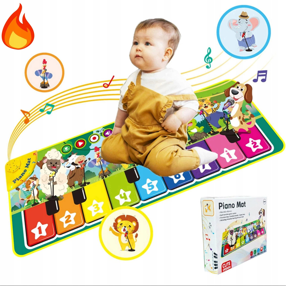 PIANO MAT RETRACTABLE PROTECTIVE ENVIRONMENTAL POLYESTER FOR BABIES Packaging status original