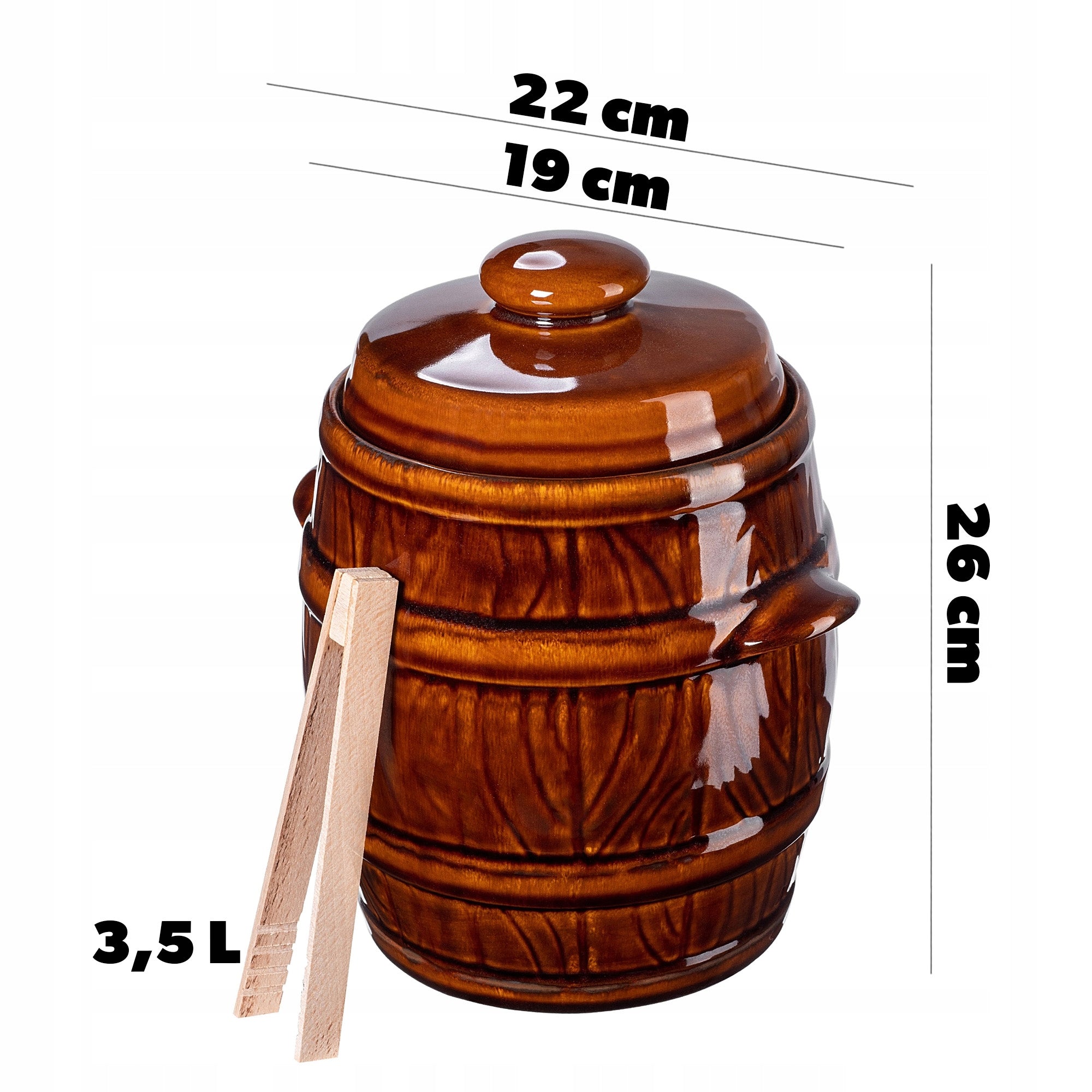 PICKLING BARREL WITH PLIERS POT 3,5L Brand Kadax