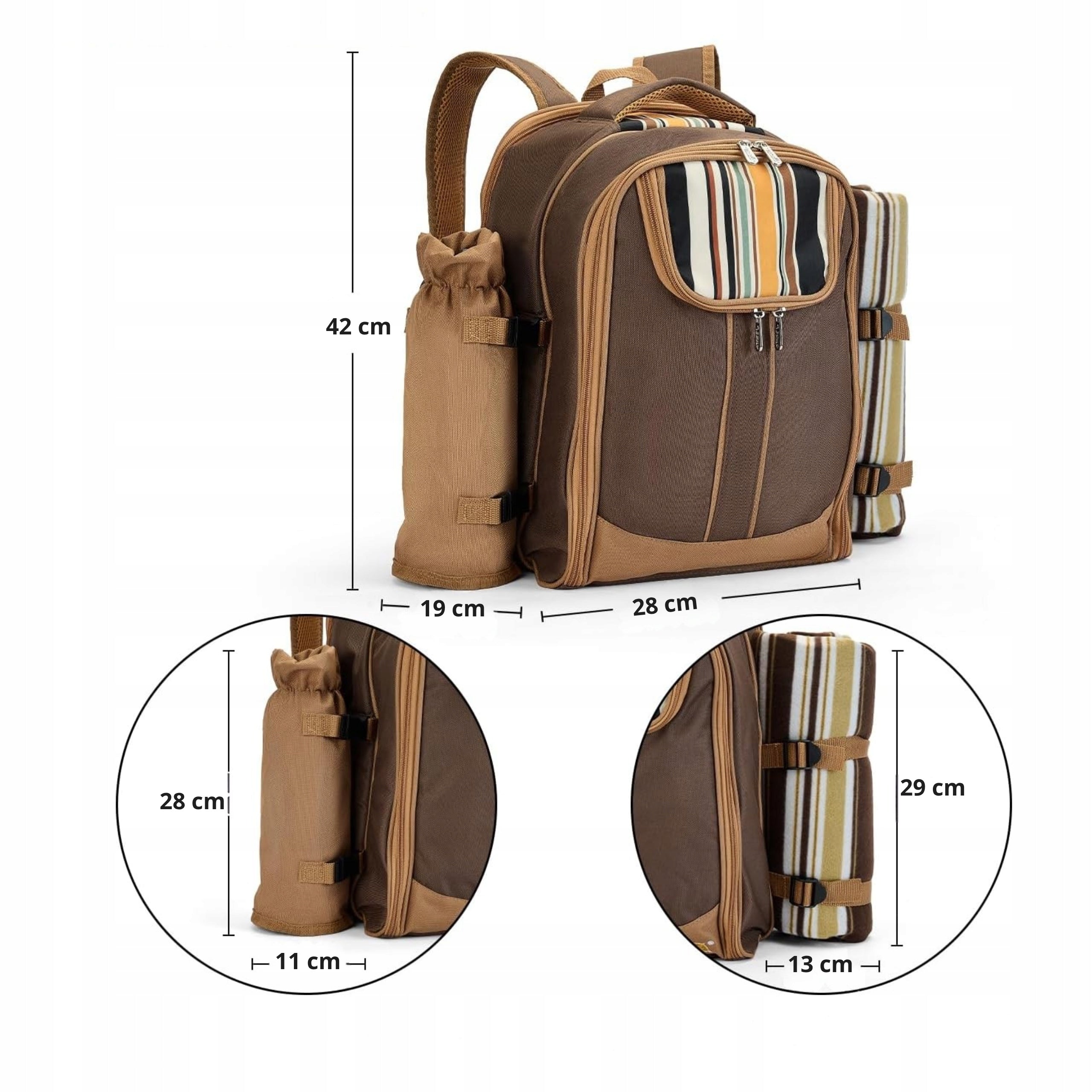 PICNIC BACKPACK HIKING TRAVEL BAG THERMAL BEACH BLANKET SET Manufacturer code PLECAK PIKNIKOWY DLA 2 OSÓB