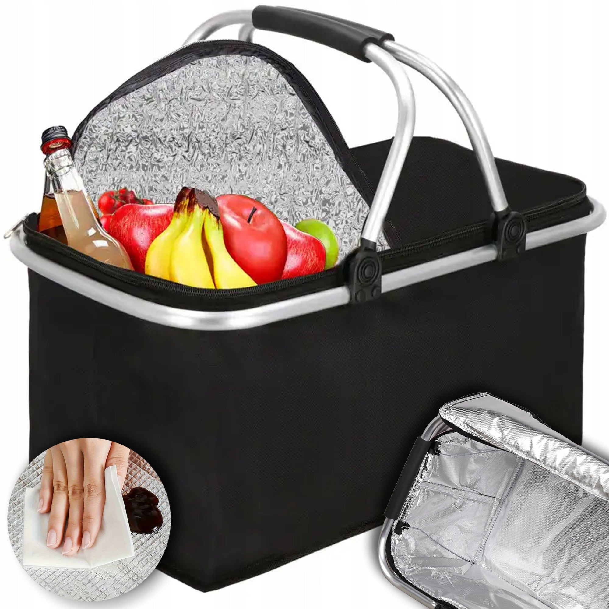 PICNIC BASKET FOLDING THERMAL BAG TOURIST INSULATION BASKET 30L