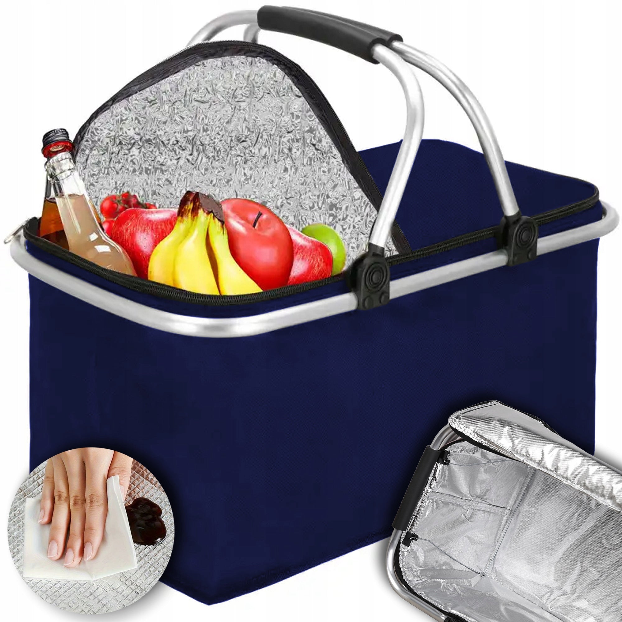 PICNIC BASKET FOLDING THERMAL BAG TOURIST INSULATION BASKET 30L