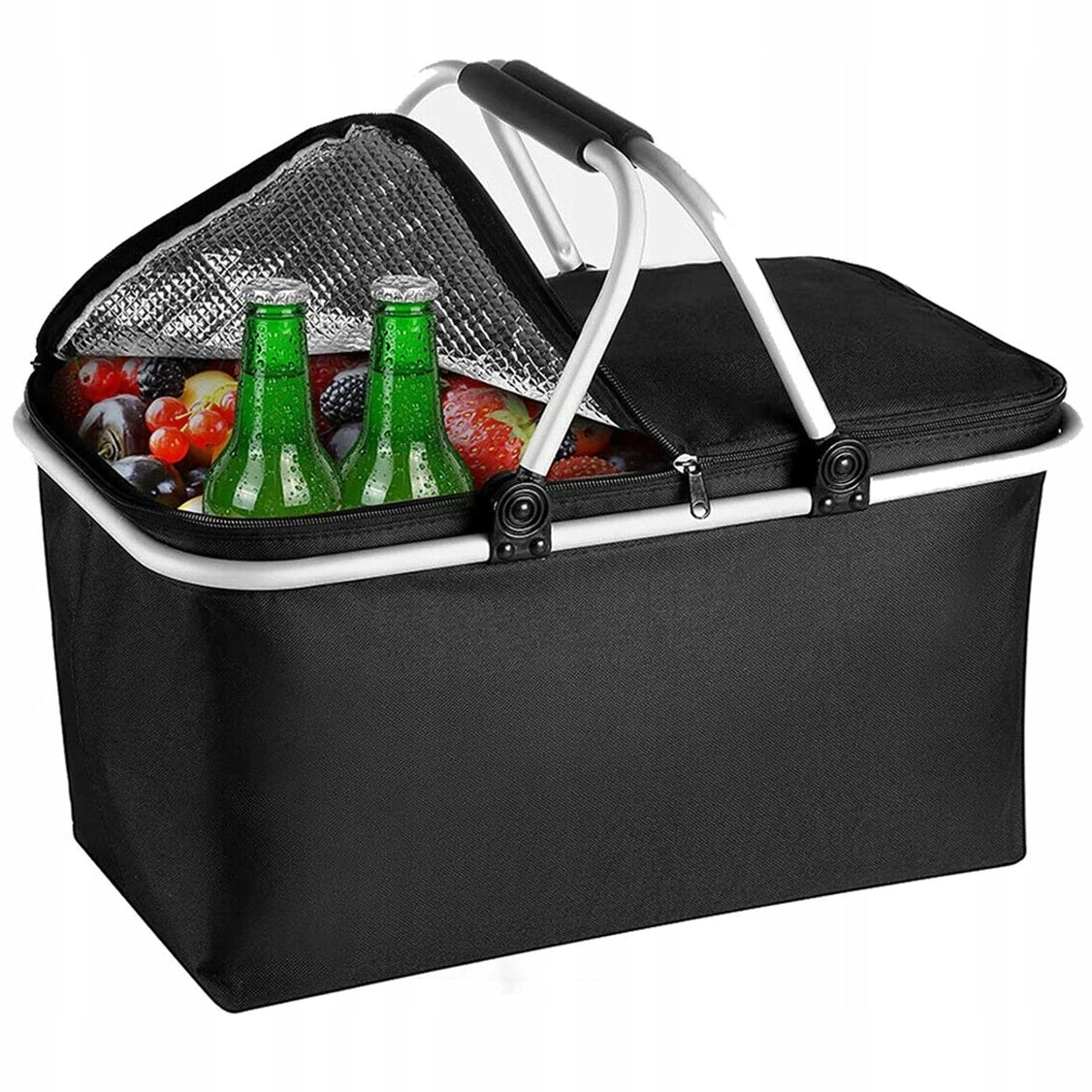 PICNIC BASKET THERMAL FOLDING SHOPPING BASKET + 2 COOLING INSERTS Brand prodigy.cat
