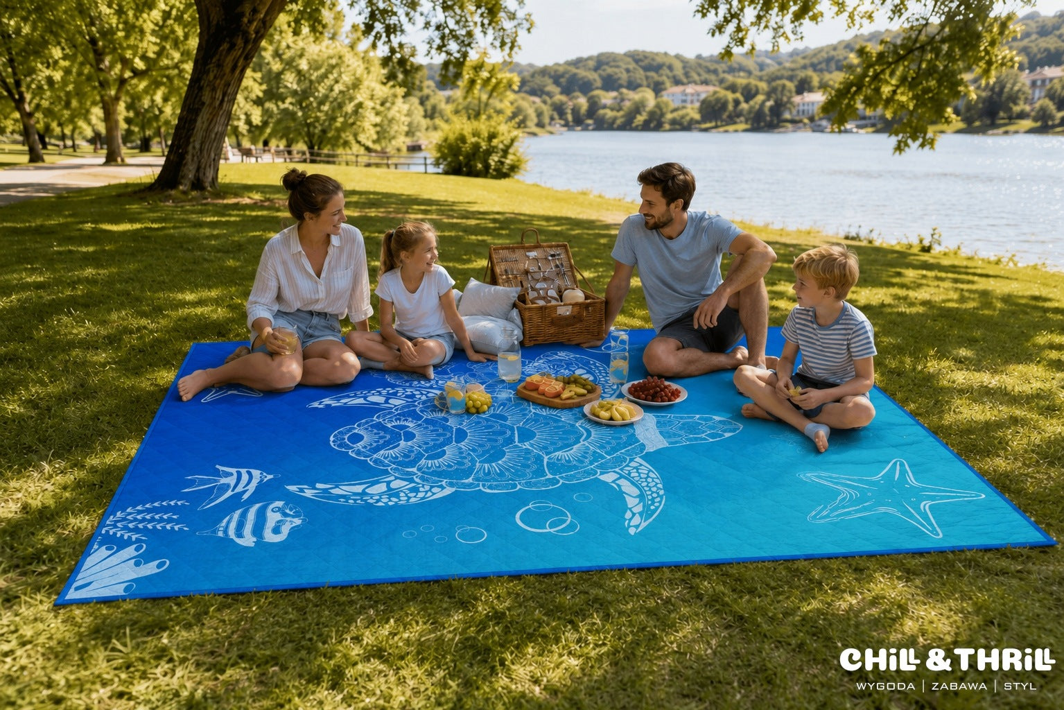 PICNIC BLANKET 270x195 FOLDING FOR BEACH GRASS QUILTED CAMPING Chill&Thrill Manufacturer code MATA_Ż_NB