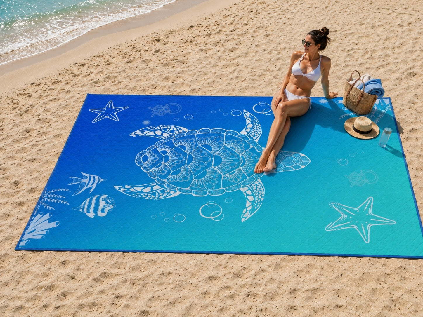 PICNIC BLANKET 270x195 FOLDING FOR BEACH GRASS QUILTED CAMPING Chill&Thrill Packaging status original