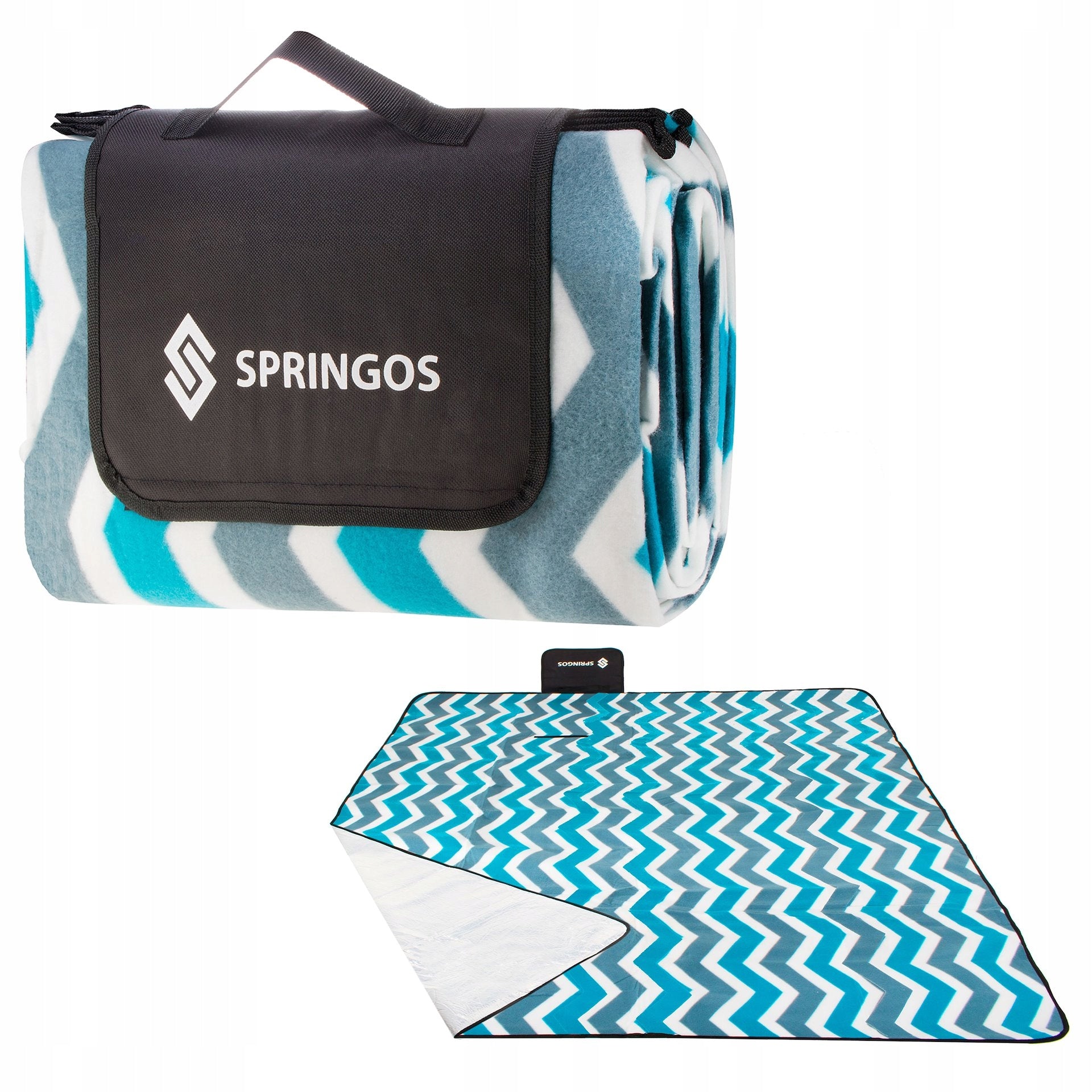 PICNIC BLANKET BEACH CAMPING 200x160cm MAT BEACH INSULATION FLEECE WATERPROOF Brand Springos