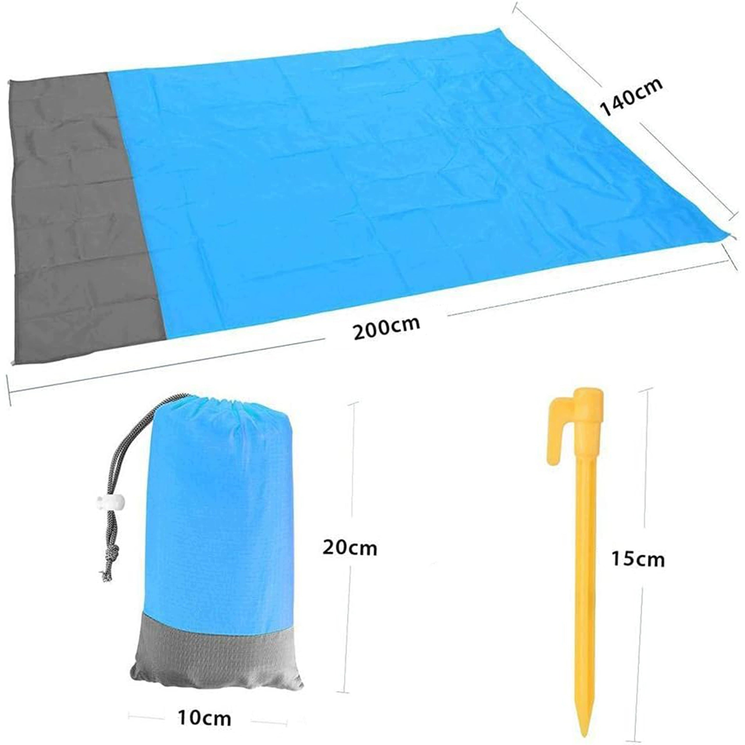 PICNIC BLANKET BEACH CAMPING MAT WATERPROOF 200x210cm FOR BEACHES WATER XXL Manufacturer code MATA PIKNIKOWA NA PLAŻĘ BIWAK KOC NAD WODĘ
