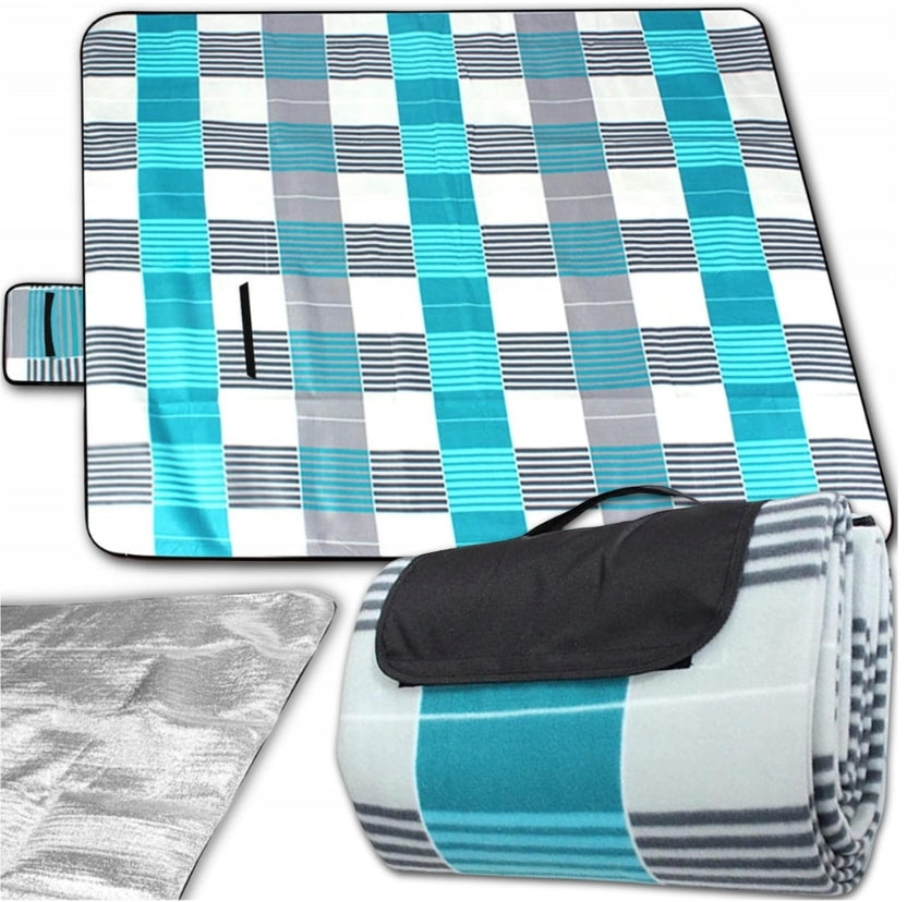 PICNIC BLANKET WITH BEACH INSULATION MAT LARGE WATERPROOF BEACH 200X200 CM