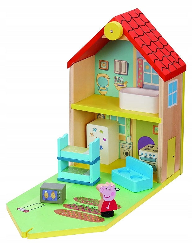PIG PEPPA WOODEN HOUSE BLOCKS WITH ACCESSORIES 07213 FIGURINE