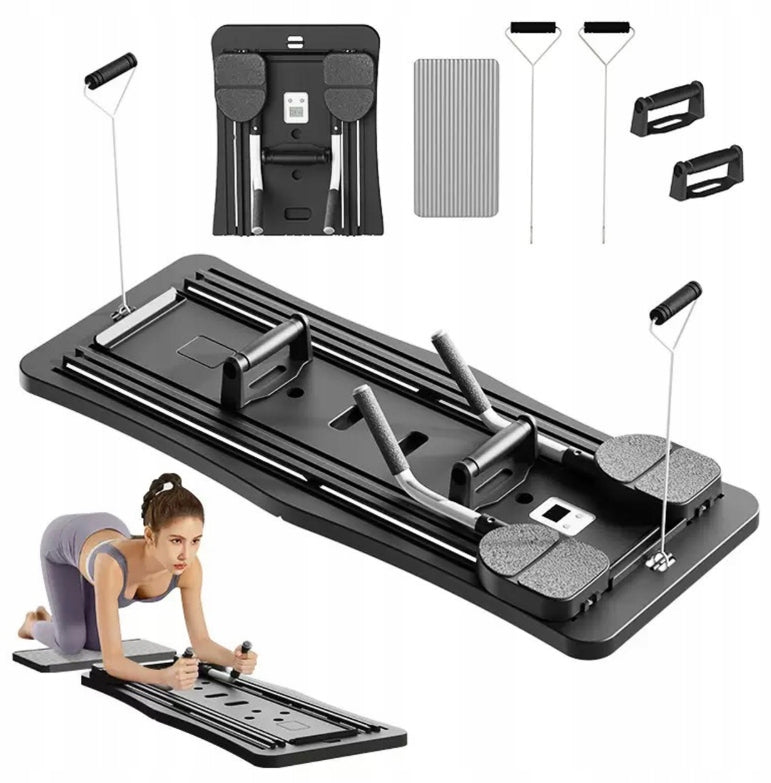 PILATES REFORMER EXERCISE BOARD FOR HOME FITNESS TRAINING FOLDING LED