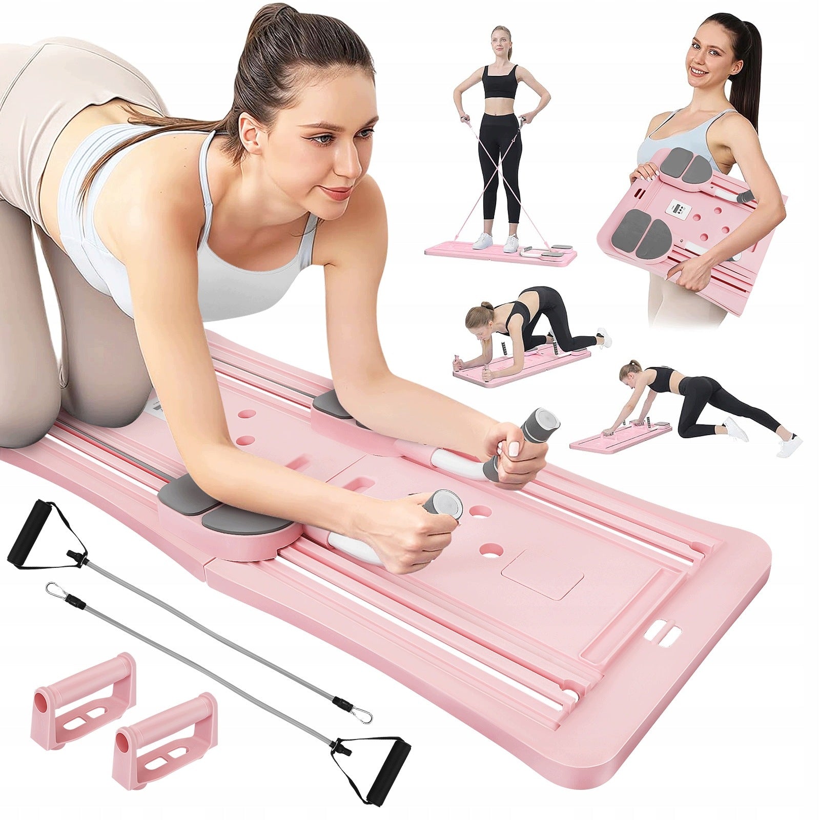 PILATES REFORMER MULTIFUNCTIONAL EXERCISE BOARD AT HOME RUBBER TRAINING