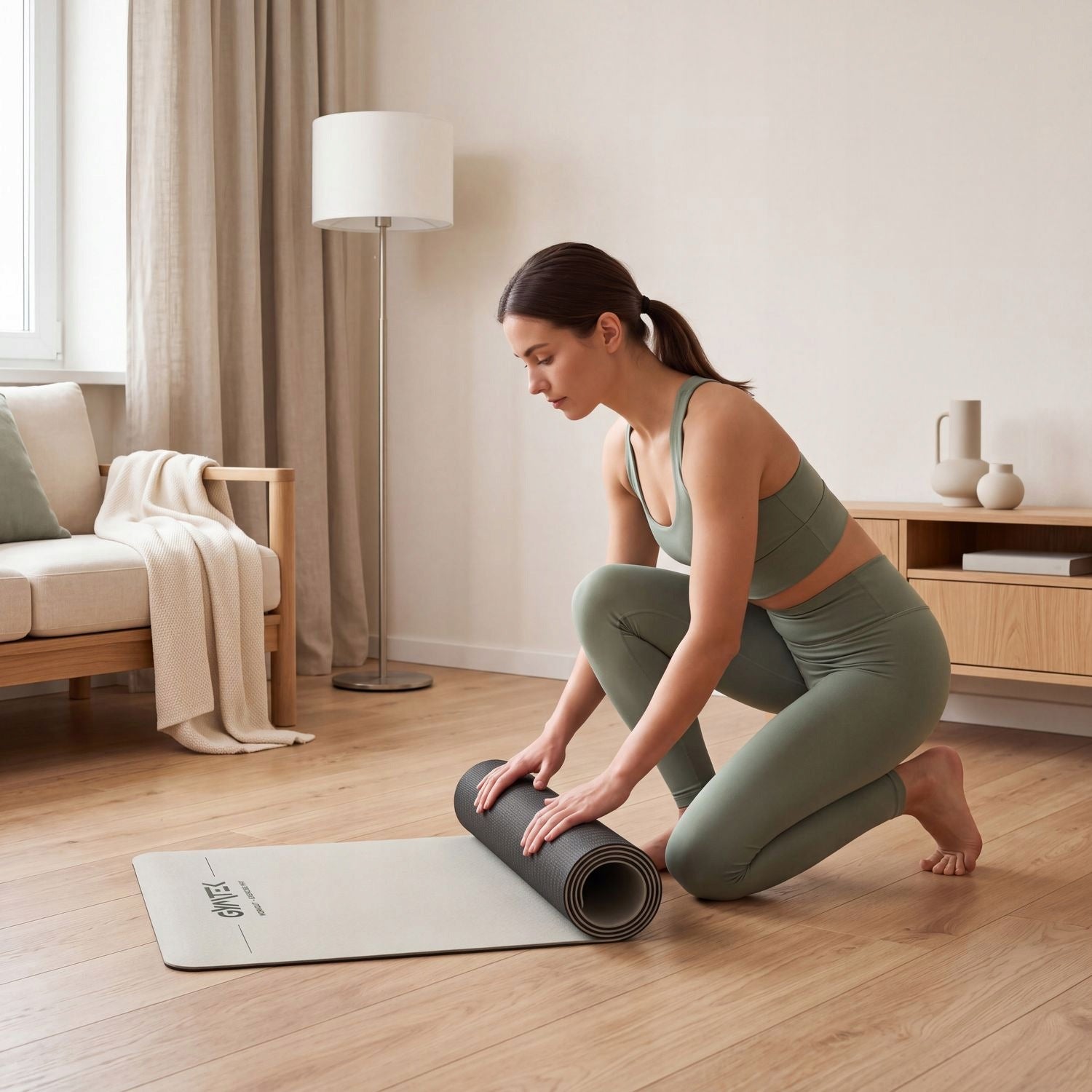 PILATES YOGA EXERCISE MAT GYMNASTIC MAT TPE 0,6CM GYMTEK Length 181.5 cm