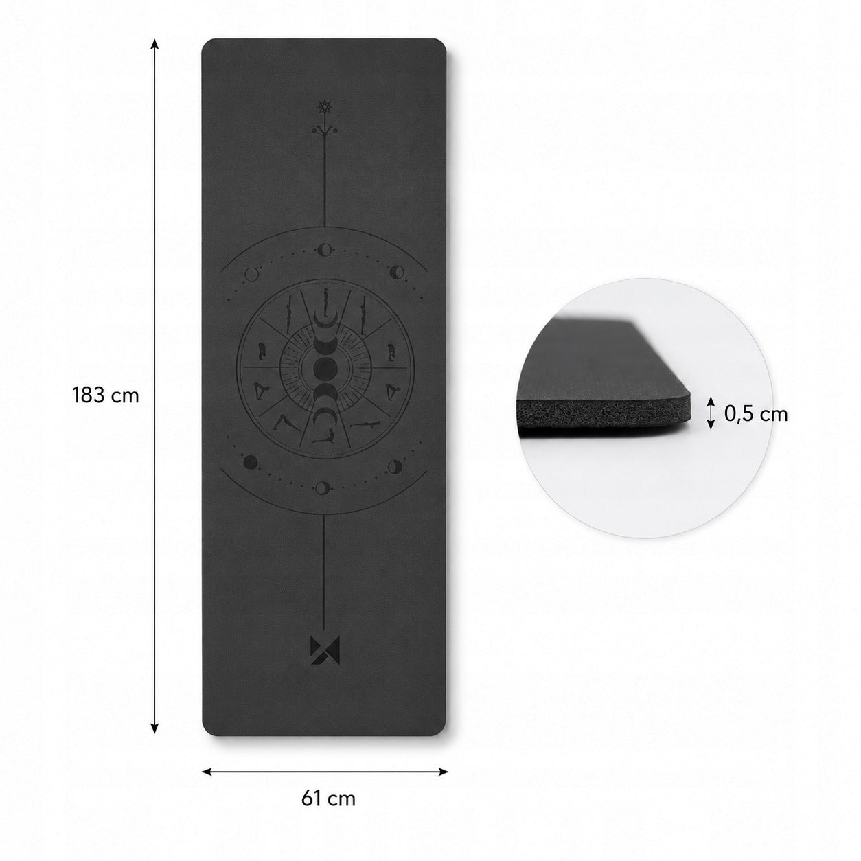 PILATES YOGA MAT RUBBER NON-SLIP STABLE 183x61cm Packaging status original