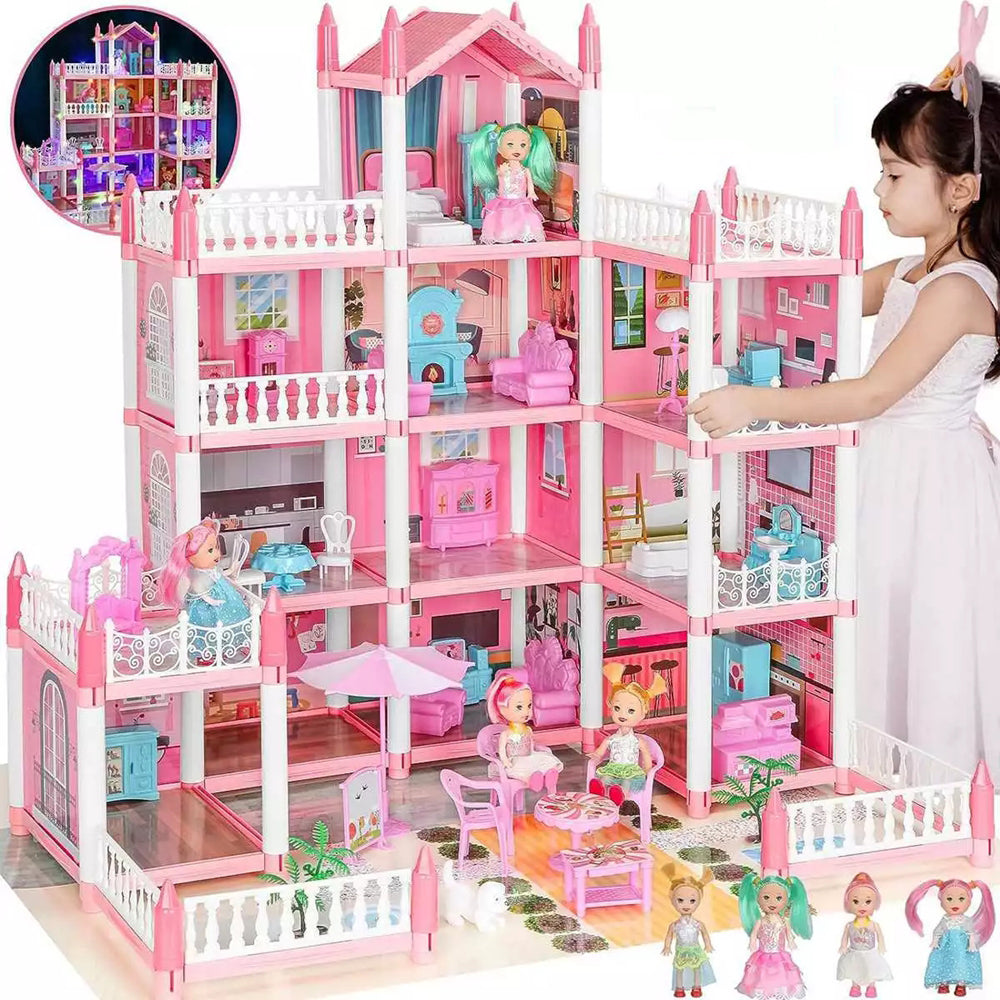PINK DOLLHOUSE VILLA TOYS BIRTHDAY GIFT FOR GIRL