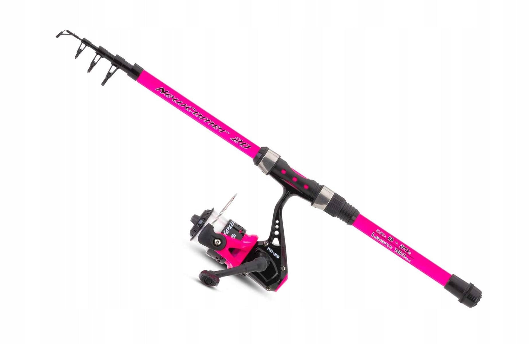 PINK ROD WITH REEL SANGER NEWCOMER II 160 Brand Saenger