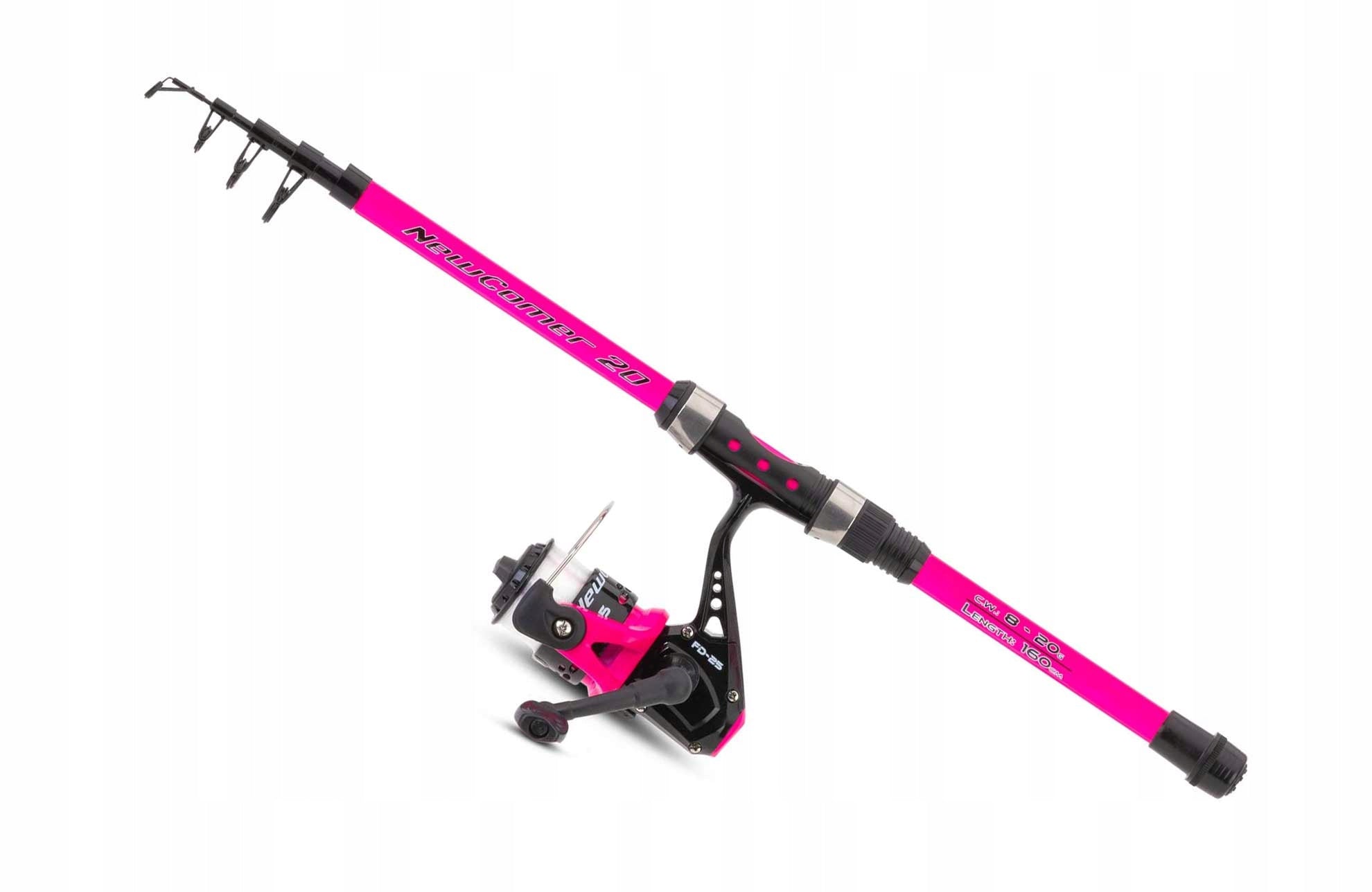 PINK ROD WITH REEL SANGER NEWCOMER II 160