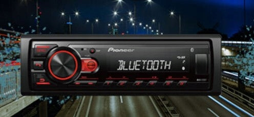 PIONEER MVH-230BT RADIO 1-DIN BT USB FLAC MP3 red AUX