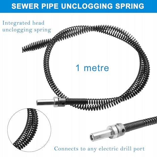 PIPE CLEANING SPIRAL Ø 10 MM LENGTH 3 M DRILL FOR HOME GIFT Length 1 m