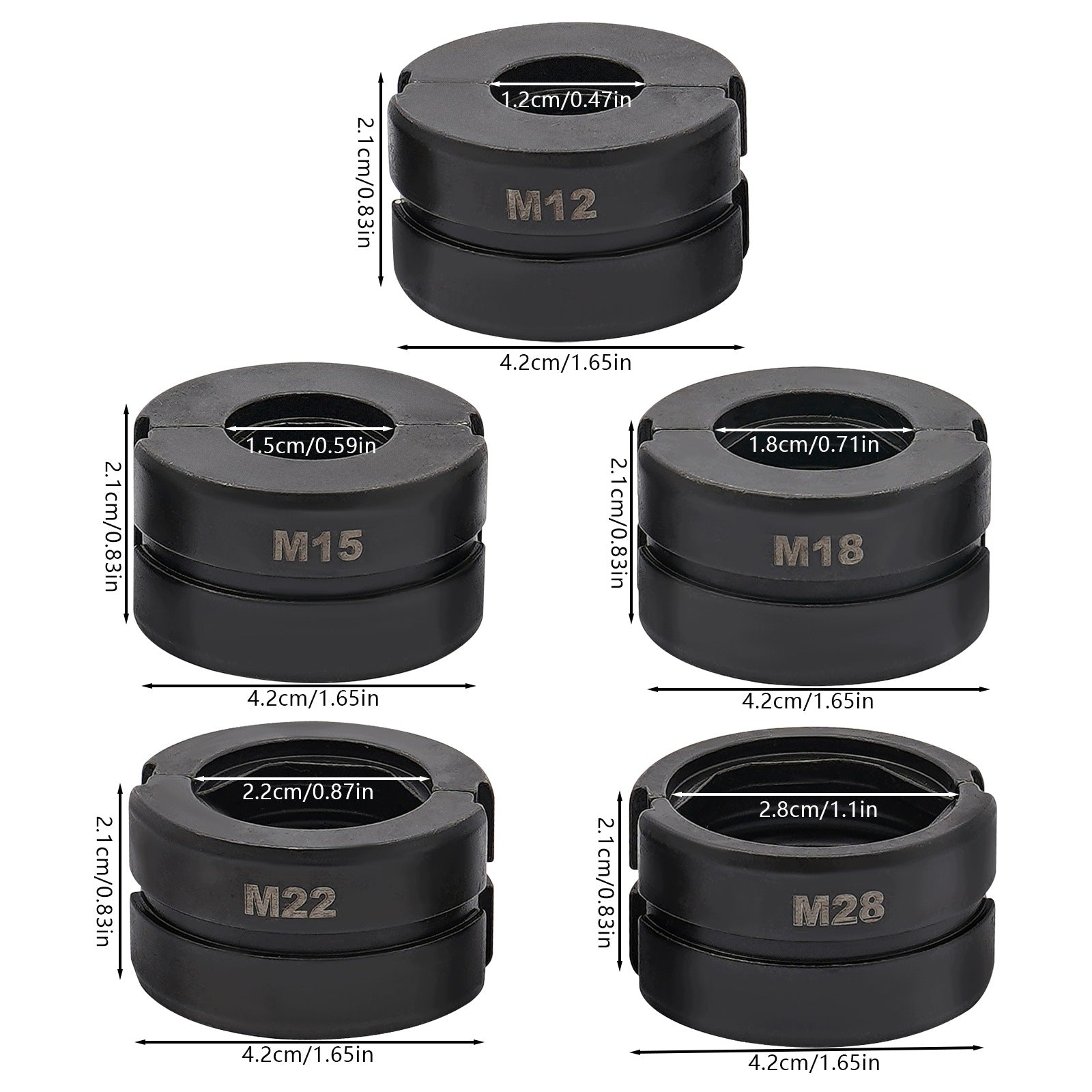 PIPE CRIMPING DIES REPLACEABLE JAW INSERT M12/15/18/ 22/ 28MM Manufacturer code 3108812