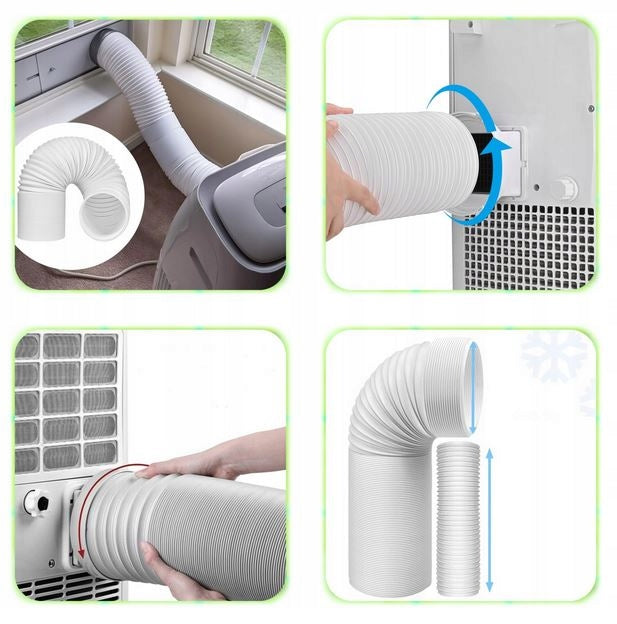 PIPE FOR PORTABLE AIR CONDITIONER FOR WINDOW CHIMNEY 13CM / 3M REINFORCED WITH WIRE Control manual