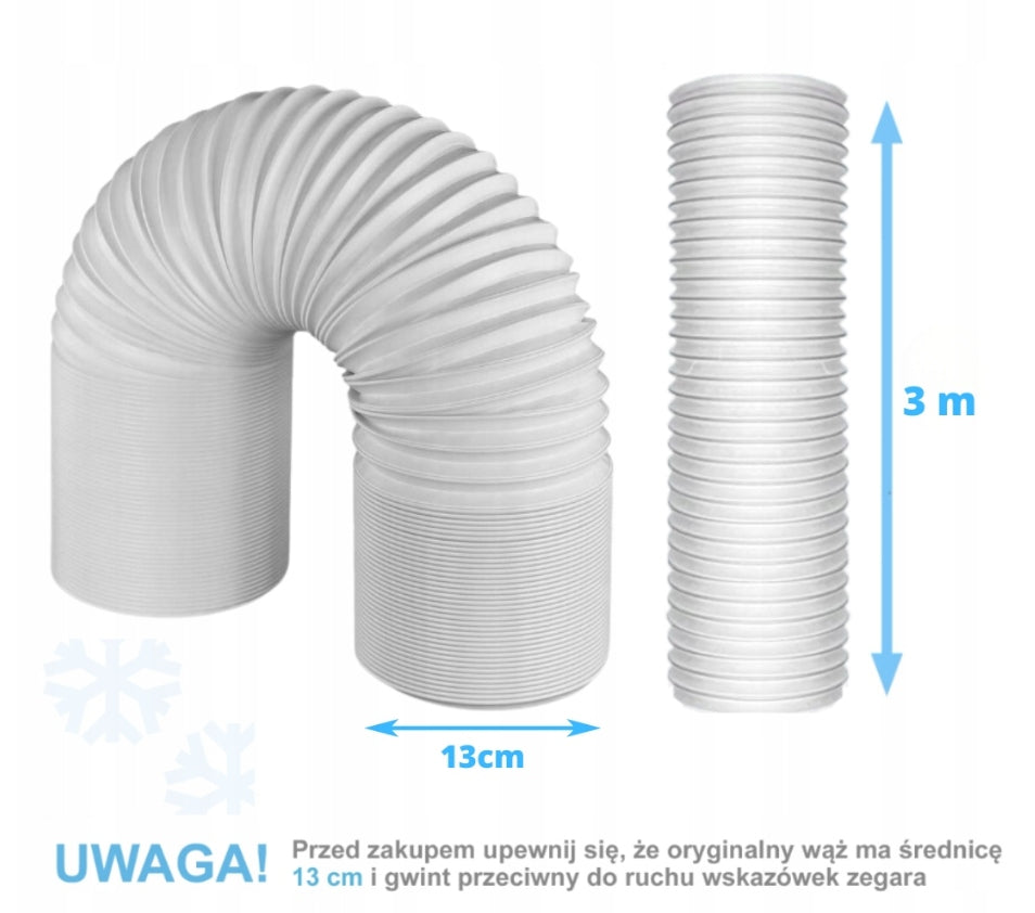 PIPE FOR PORTABLE AIR CONDITIONER FOR WINDOW CHIMNEY 15CM / 3M REINFORCED WITH WIRE Manufacturer code RURA DO KLIMATYZATORA PRZENOŚNEGO 15CM / 3M