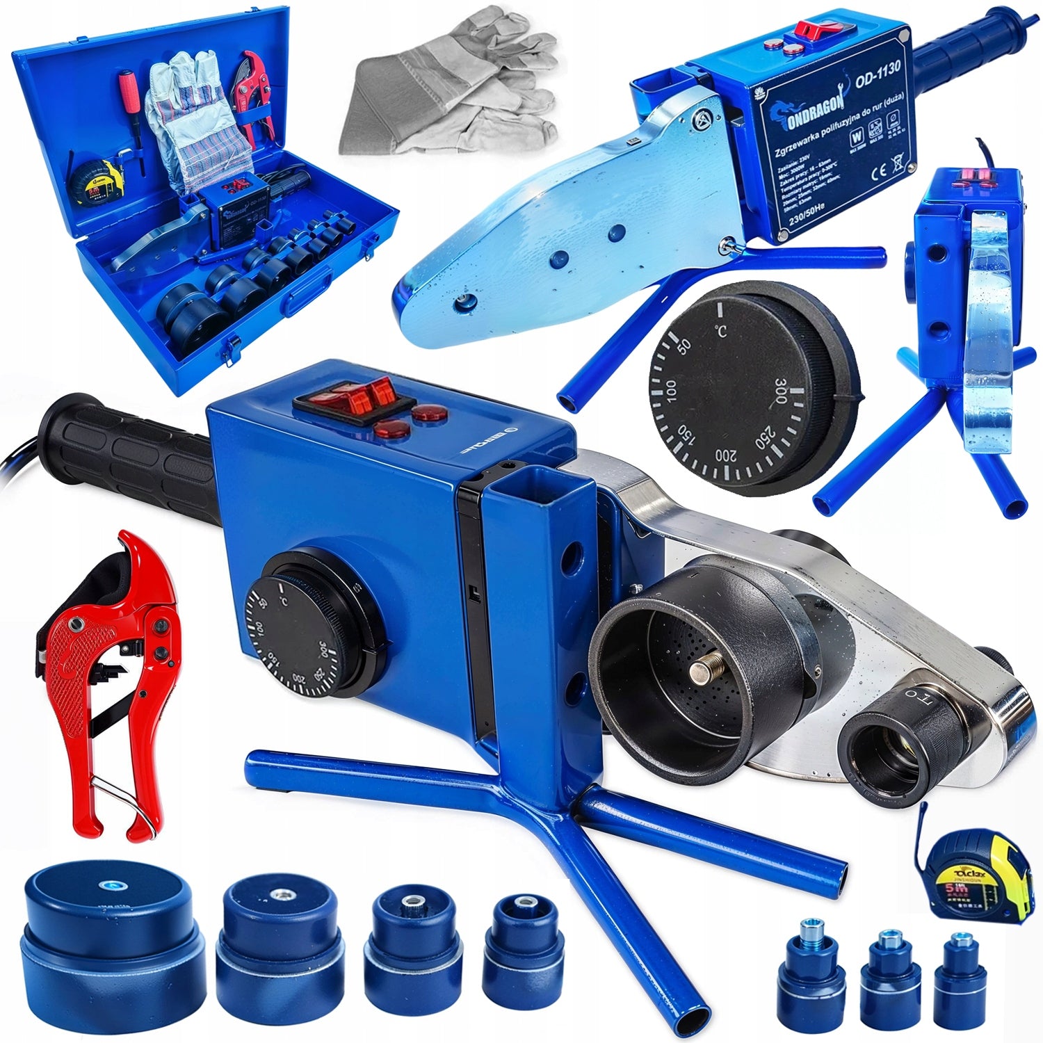 PIPE WELDING MACHINE ONDRAGON 3000W WITH TEMPERATURE CONTROL 16-63MM OD1130