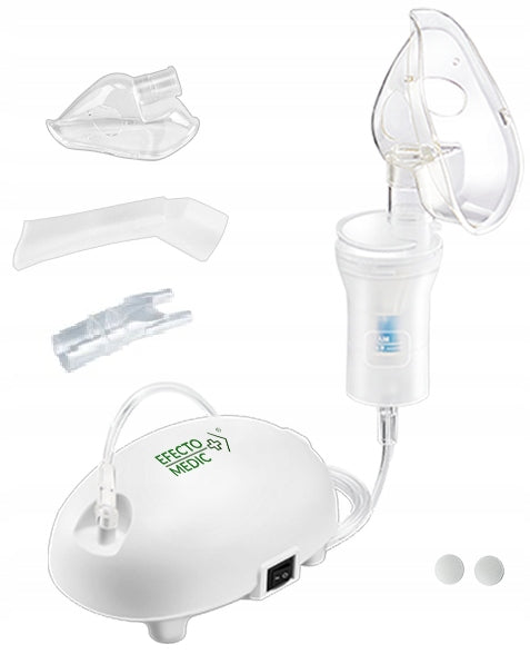 PISTON COMPRESSOR INHALER SMALL Portable QUIET FOR ADULT CHILDREN Manufacturer code INHALATOR EFECTO MEDIC NEBI MINI PRO