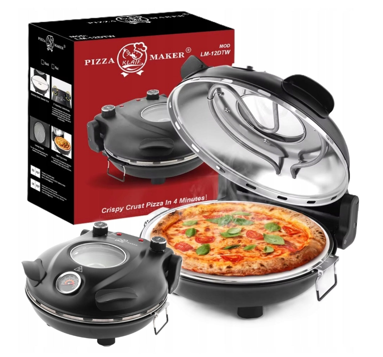 PIZZA OVEN ELECTRIC GRILL HEATING CLIFF PIZZA MAKER TOASTER 1200W