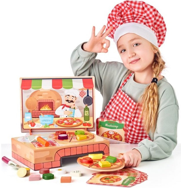 PIZZERIA CARLO SET WOODEN TOY Woodyland Color multicolor