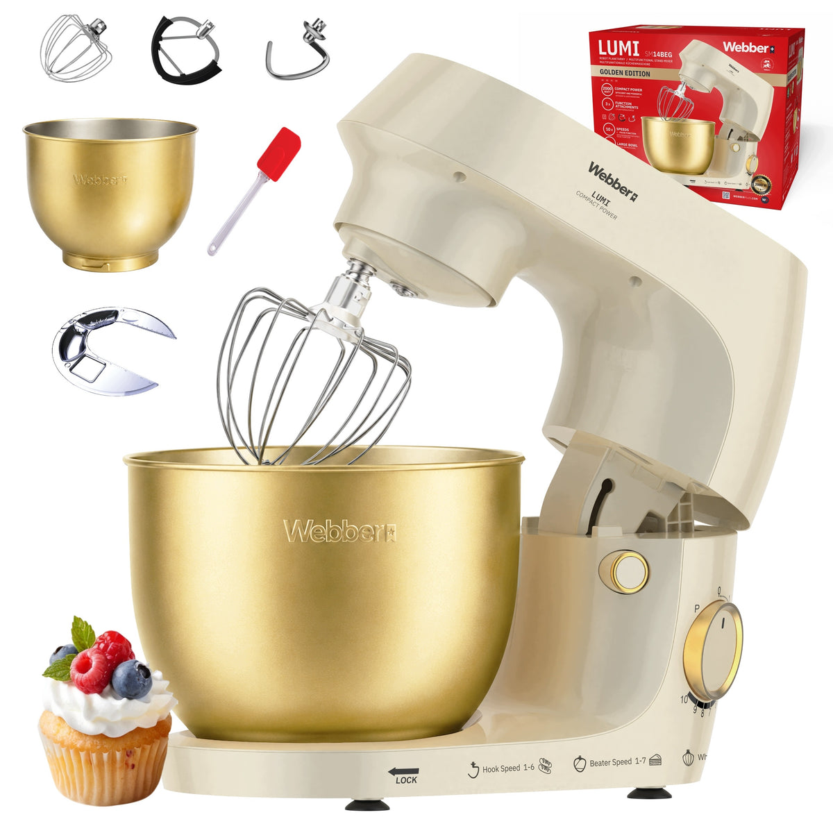 PLANETARY FOOD PROCESSOR WEBBER SM14 MIXER 1500W BOWL 5 L MULTIFUNCTIONAL