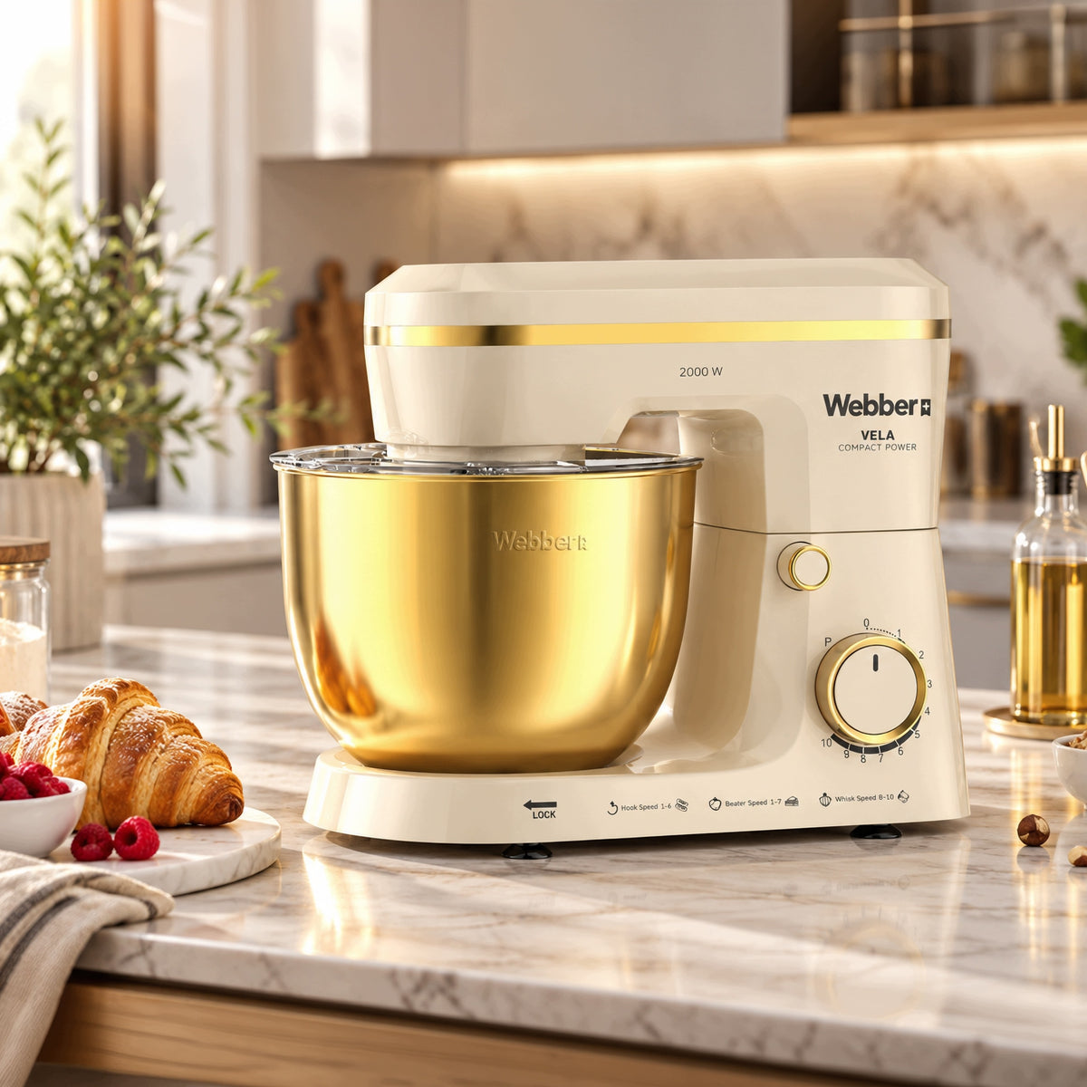 PLANETARY FOOD PROCESSOR WEBBER SM15 MIXER 2000W BOWL 5,2L MULTIFUNCTIONAL Packaging status original